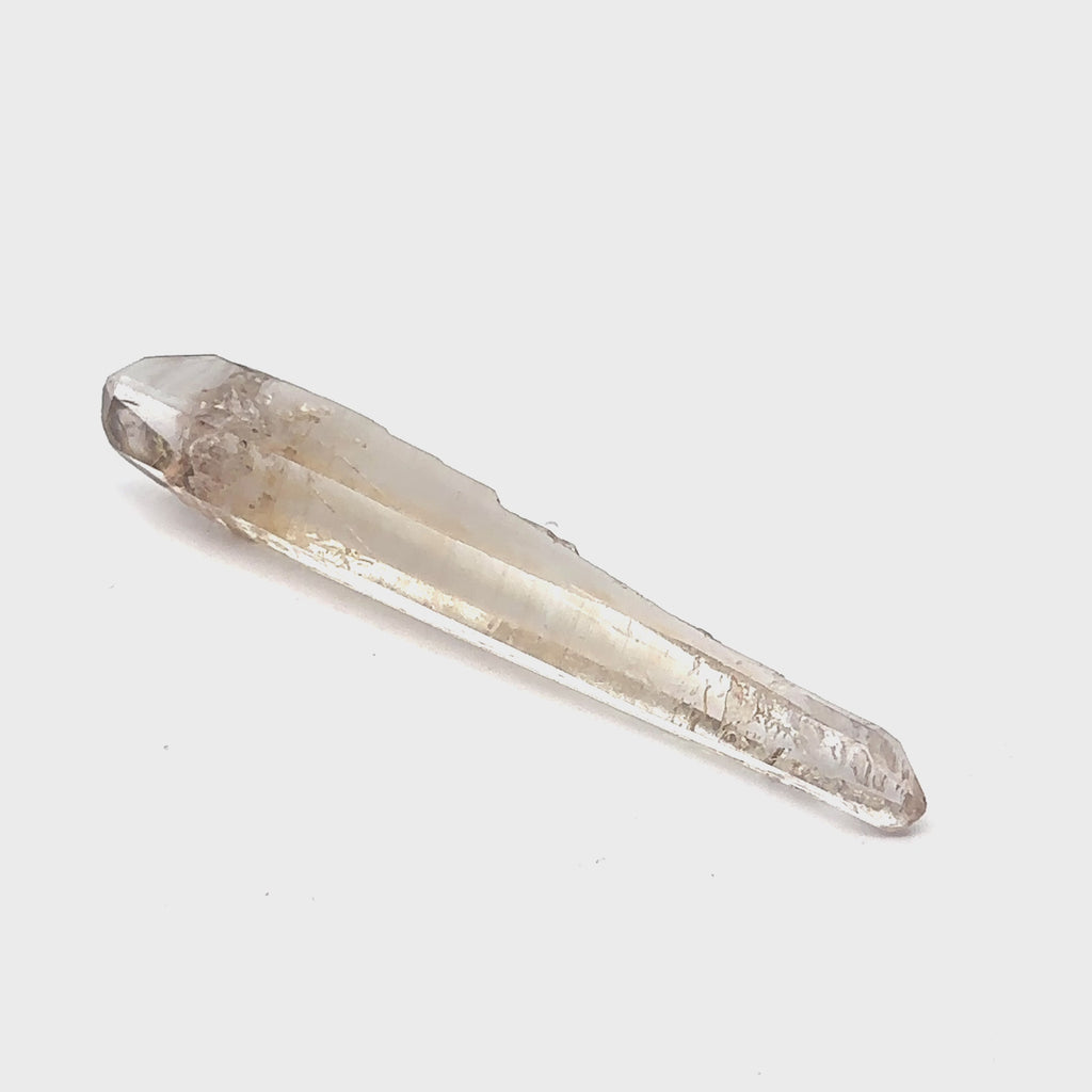 Quartz Raw Gemstone Collector’s Piece #4 on white front overview video