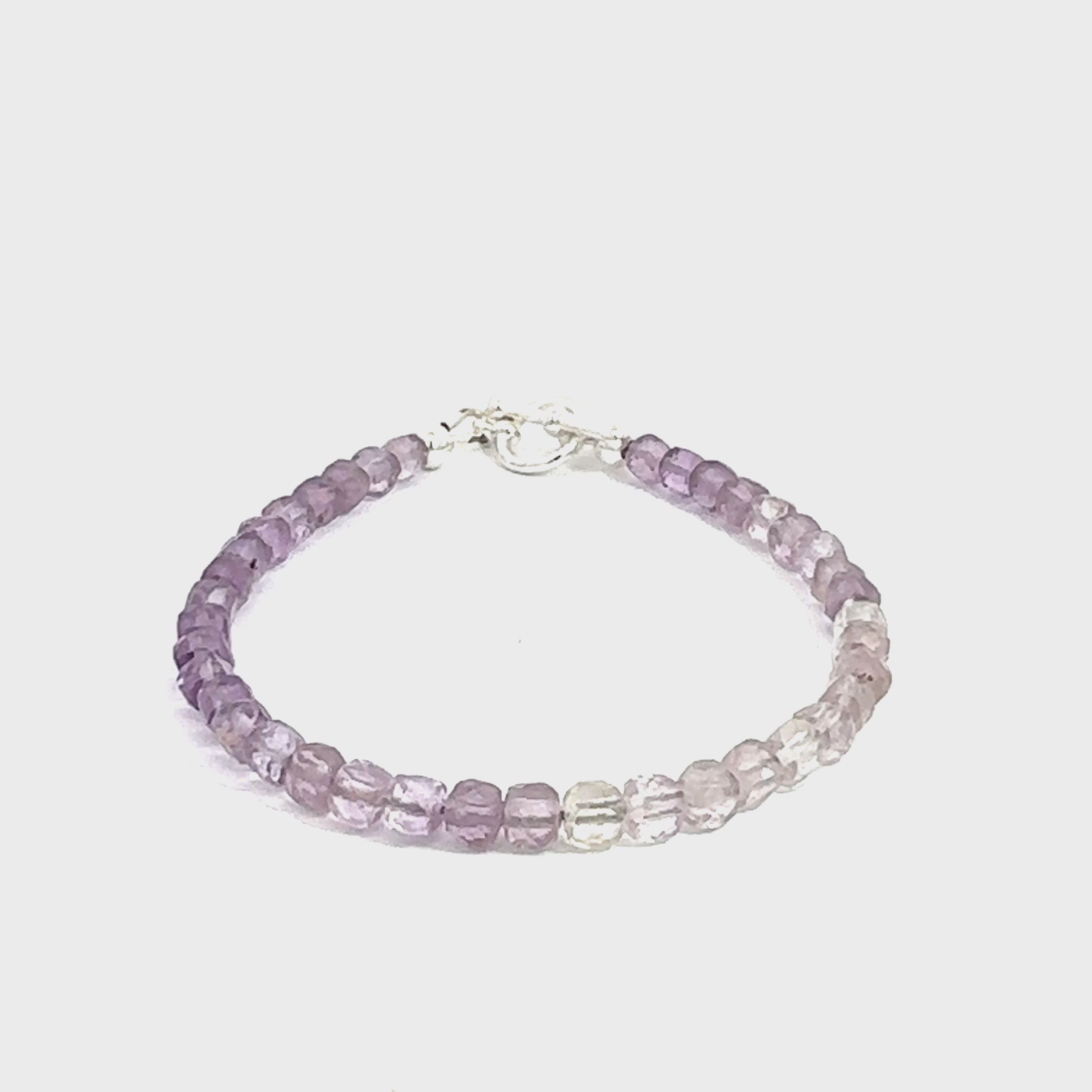 Ametrine Gemstone Bracelet on white center overview video