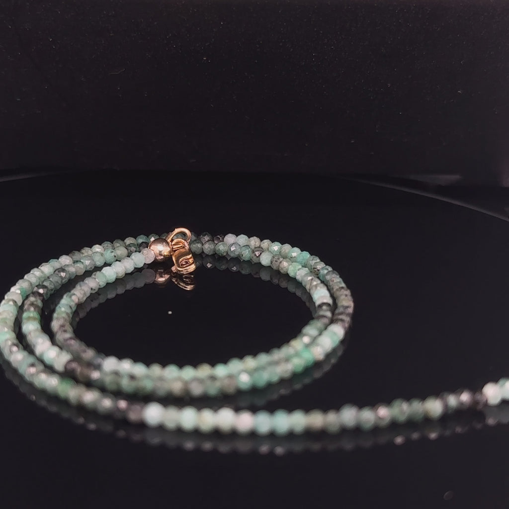 Emerald Gemstone Beaded Necklace, jewelry