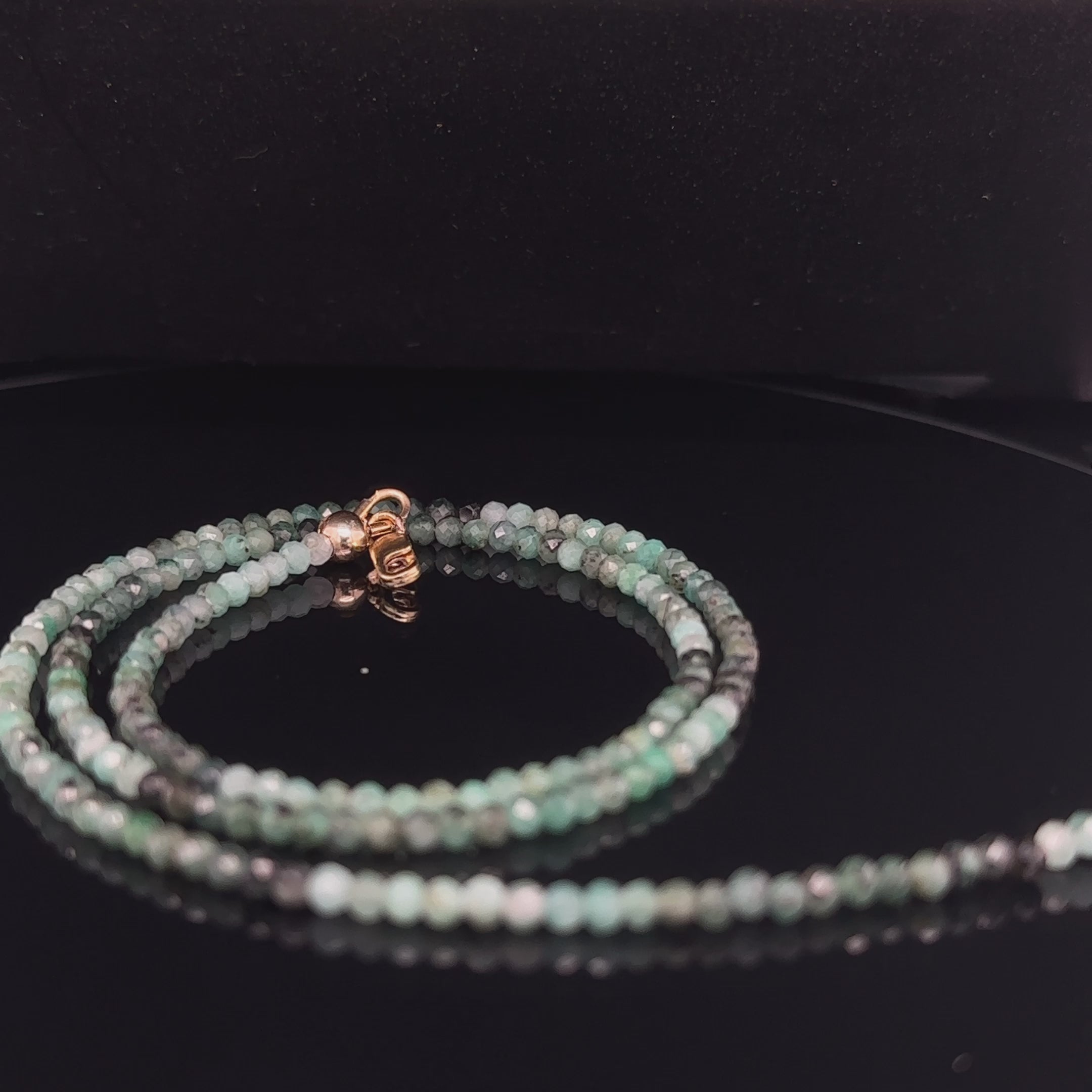 Emerald Gemstone Beaded Necklace, jewelry