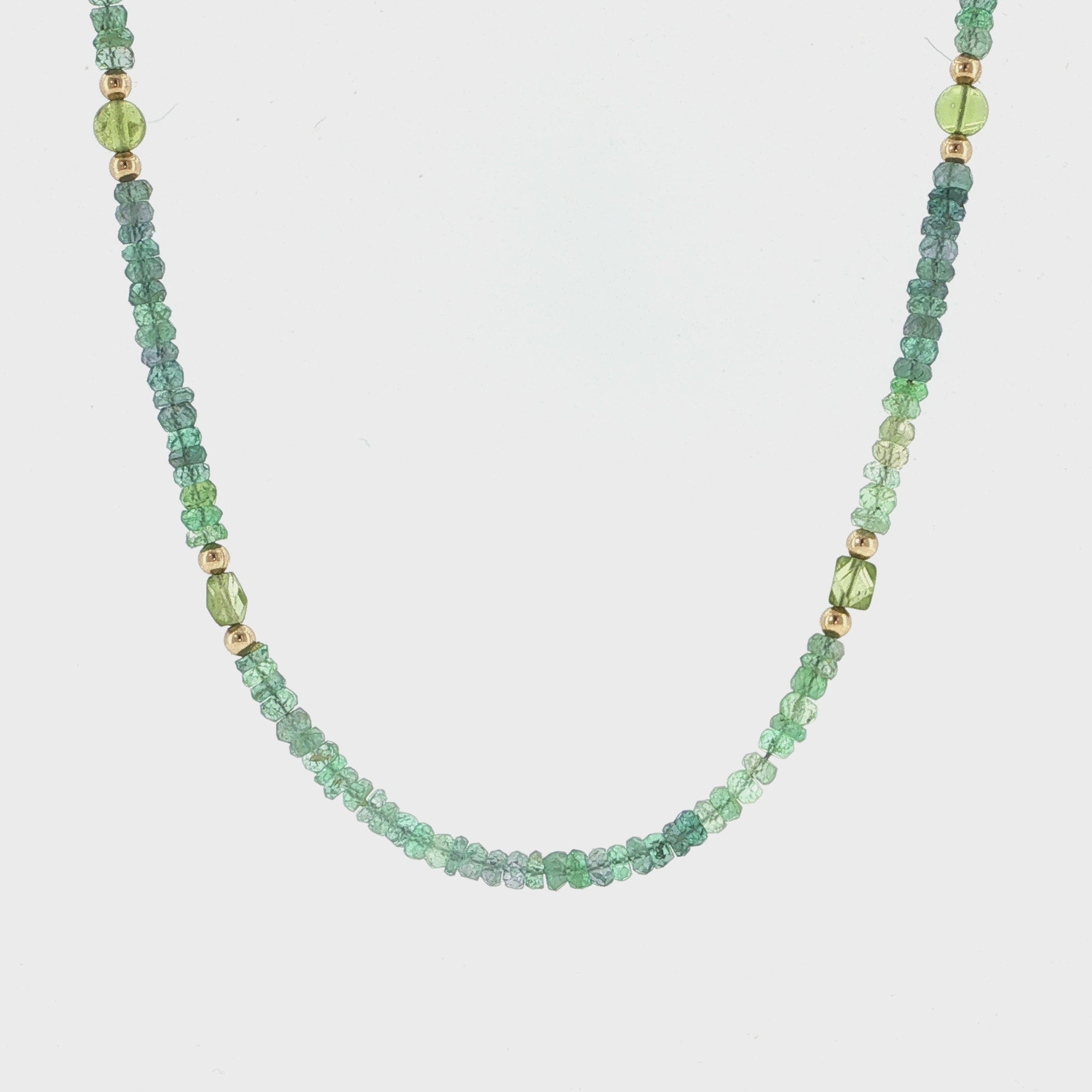 Kornerupine & Peridot Gold-Filled Beaded Necklace