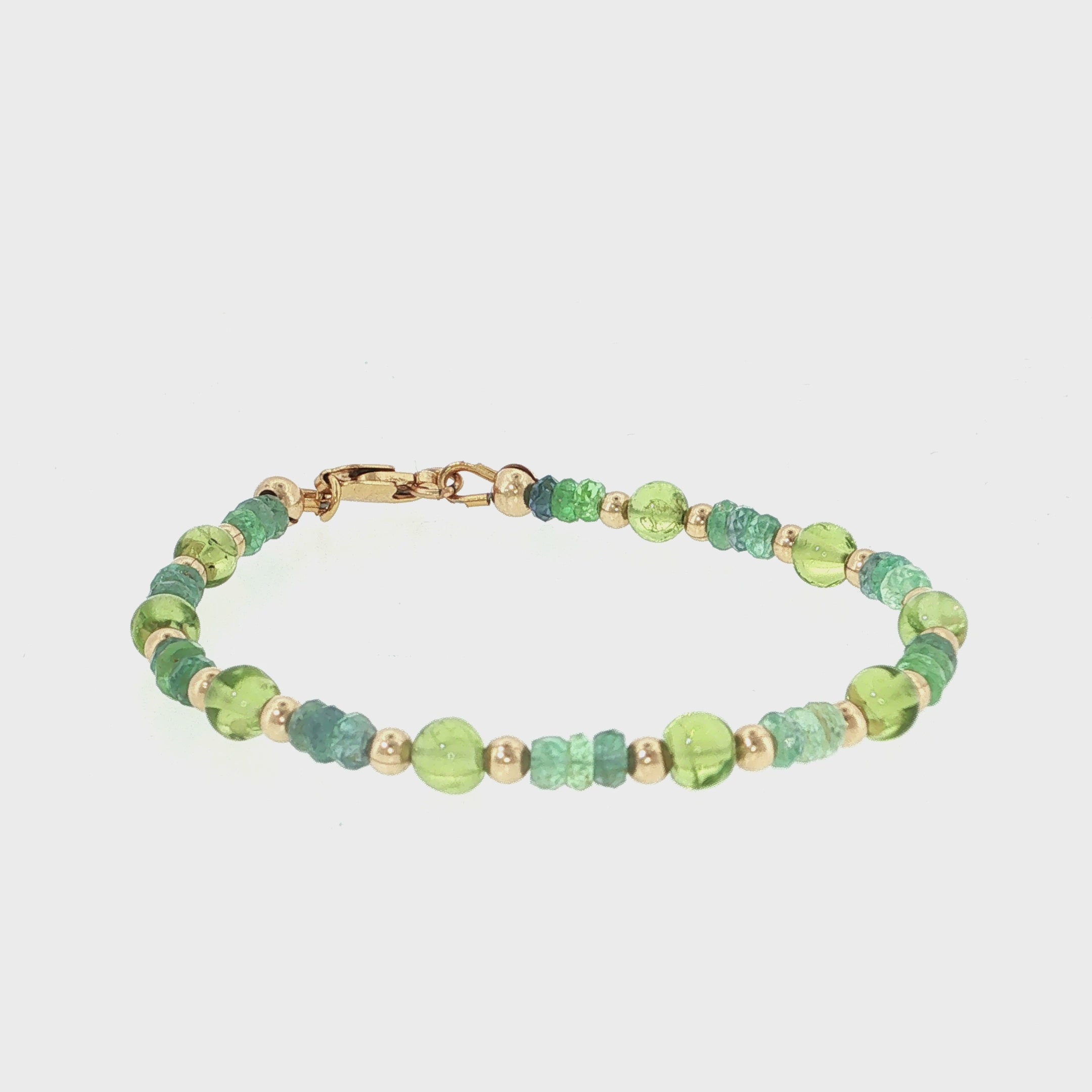Kornerupine & Peridot Gold-Filled Beaded Bracelet