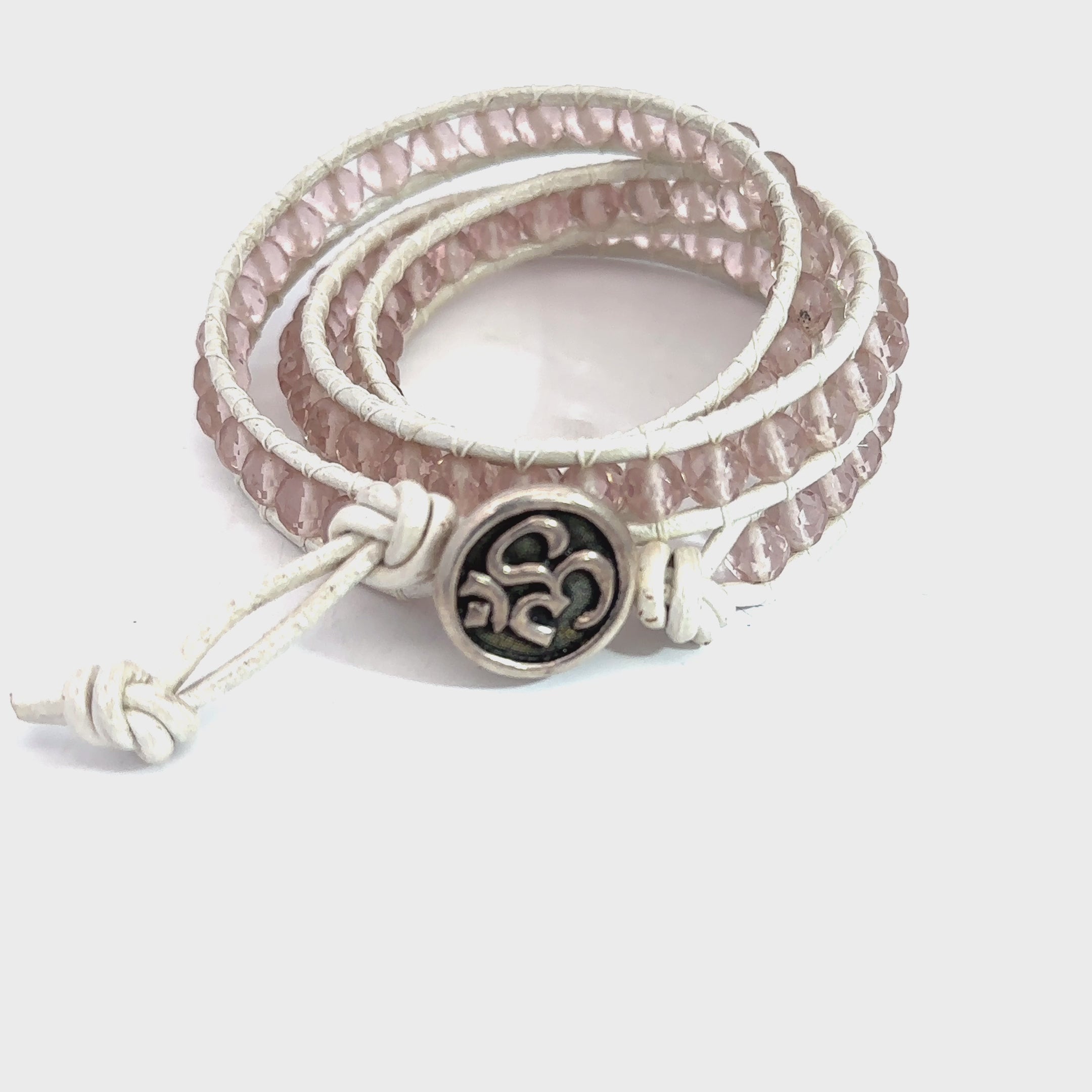 Cape Amethyst Leather Wrap Bracelet, faceted Gemstone Bracelet