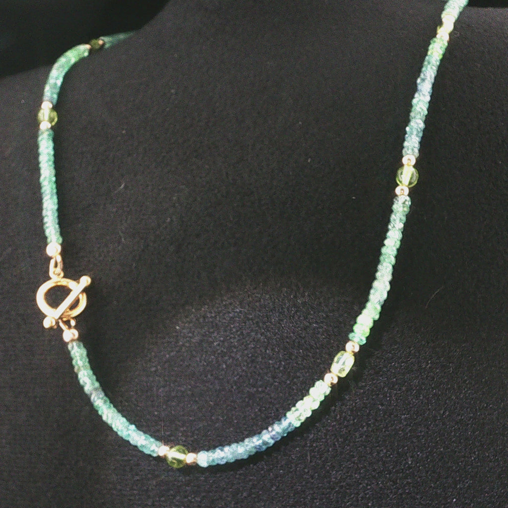 Kornerupine & Peridot Gold-Filled Beaded Necklace
