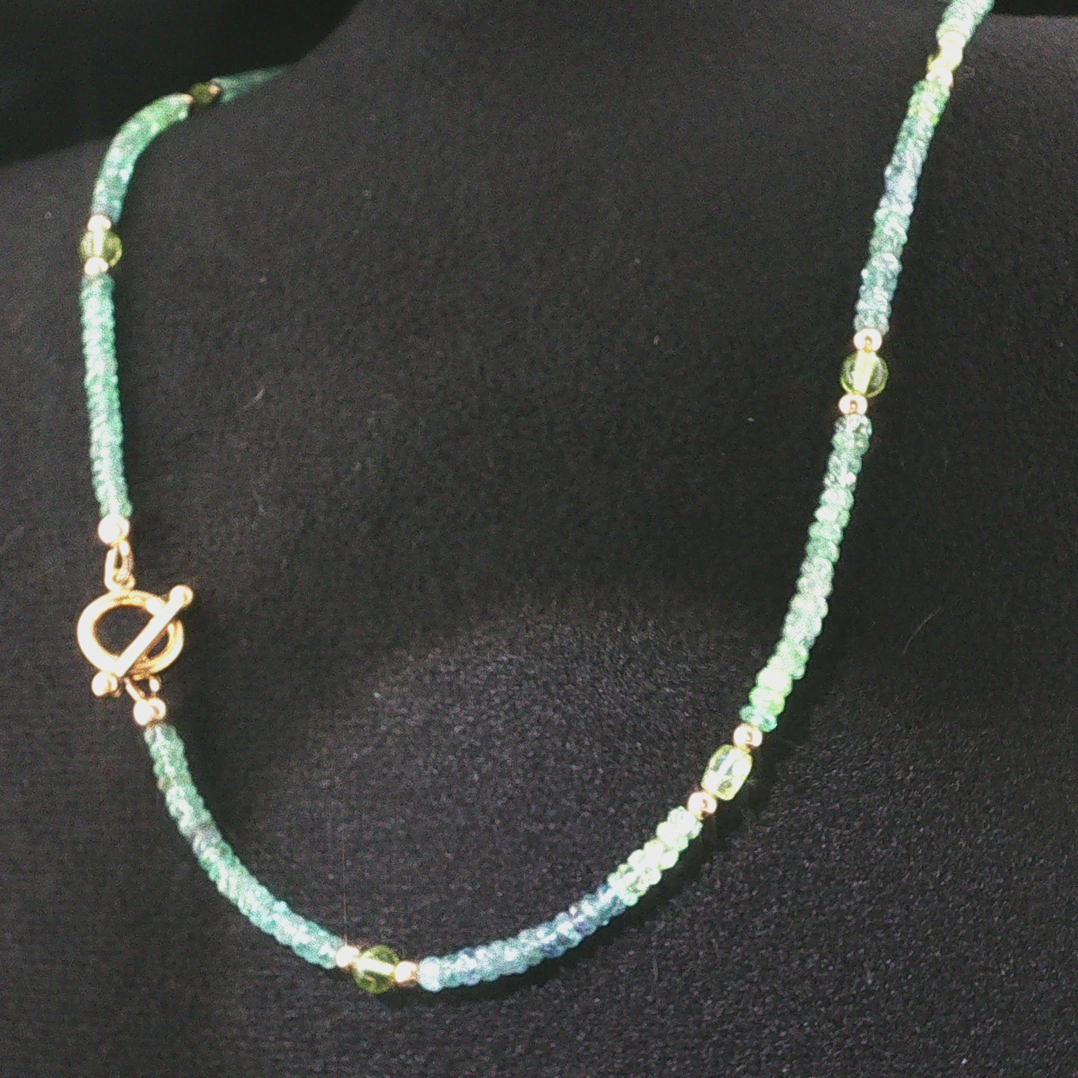 Kornerupine & Peridot Gold-Filled Beaded Necklace