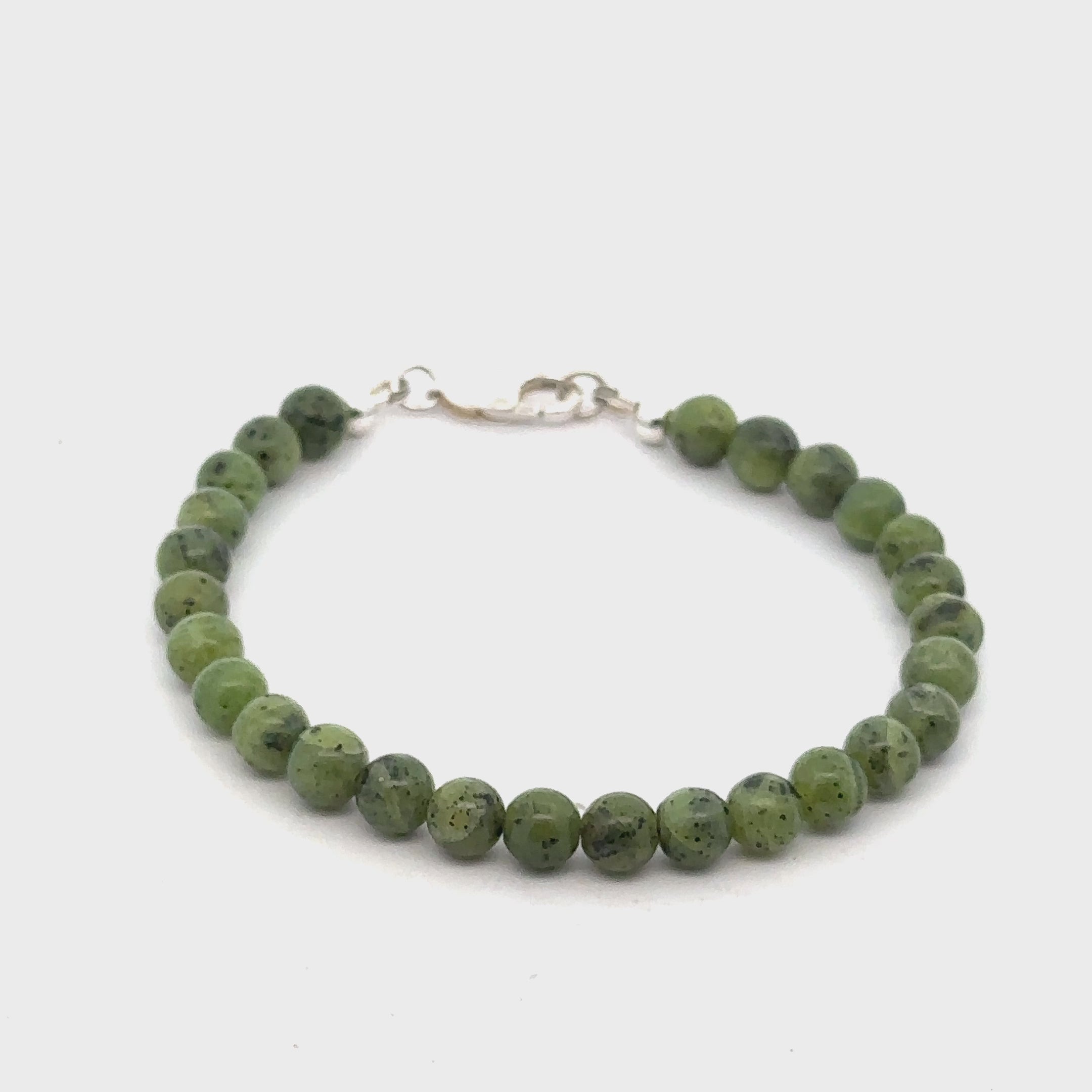 Green Jade (Canadian) Gemstone Beaded Bracelet