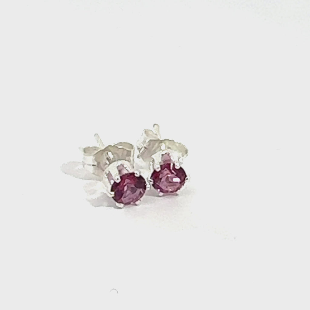 Pink Topaz Sterling Silver Earrings on white center overview video