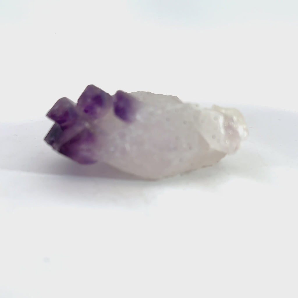 Amethyst Raw Gemstone Collector’s Piece #1 on white front overview video