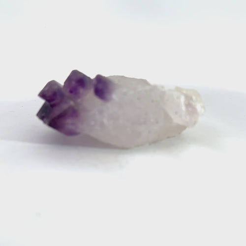 Amethyst Raw Gemstone Collector’s Piece #1 on white front overview video