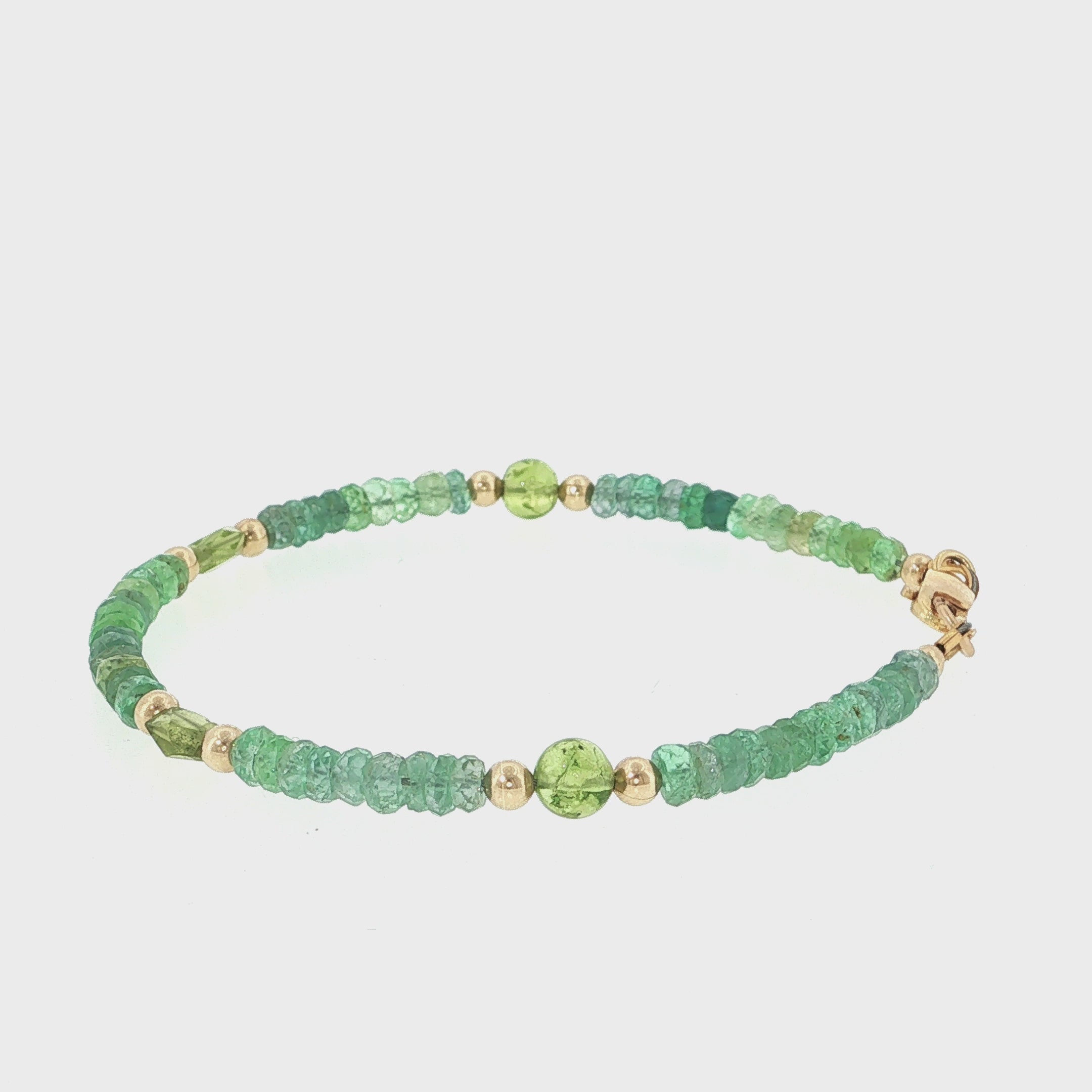 Kornerupine & Peridot Gold-Filled Beaded Bracelet