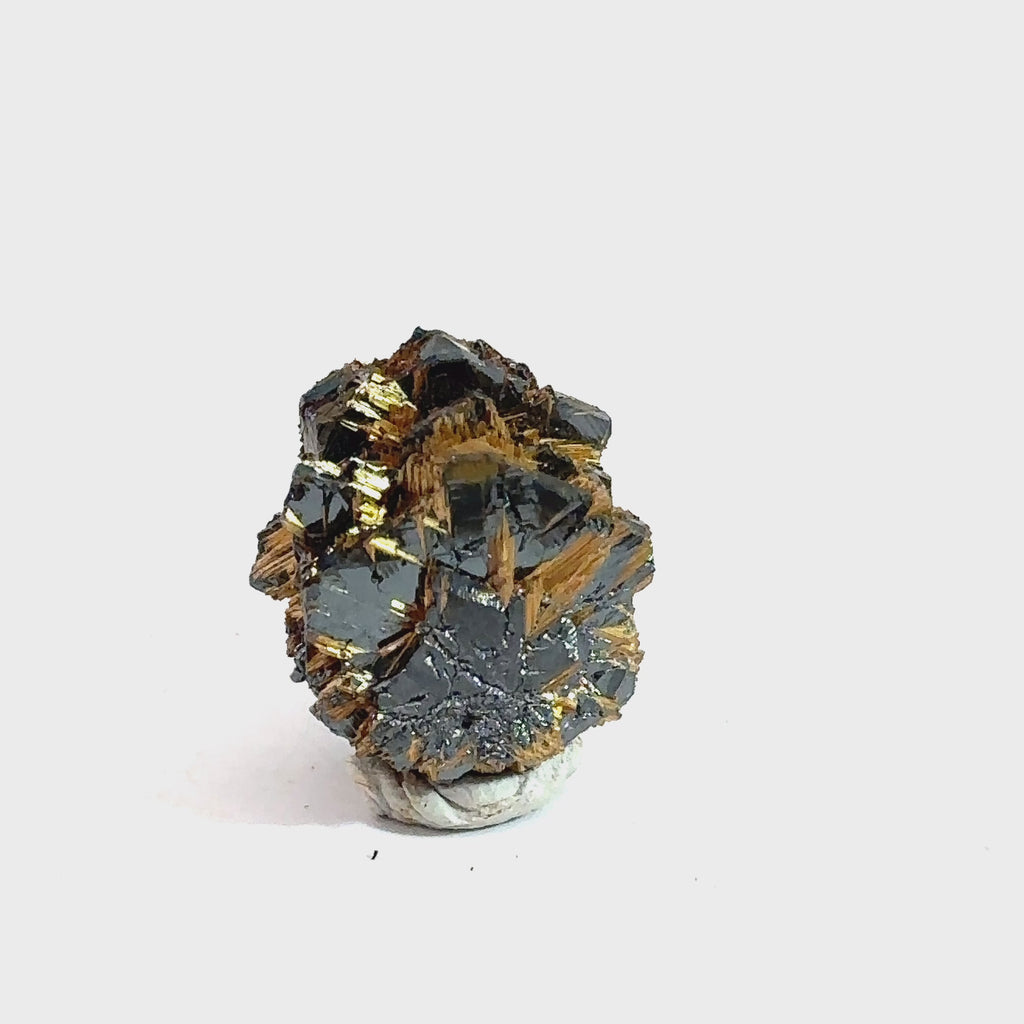 Golden Rutile with Hematite Raw Gemstone – Crystal for Grounding, Protection & Aura Healing