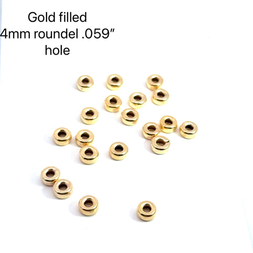 14k Gold Filled 4mm beads, jewelry supplies