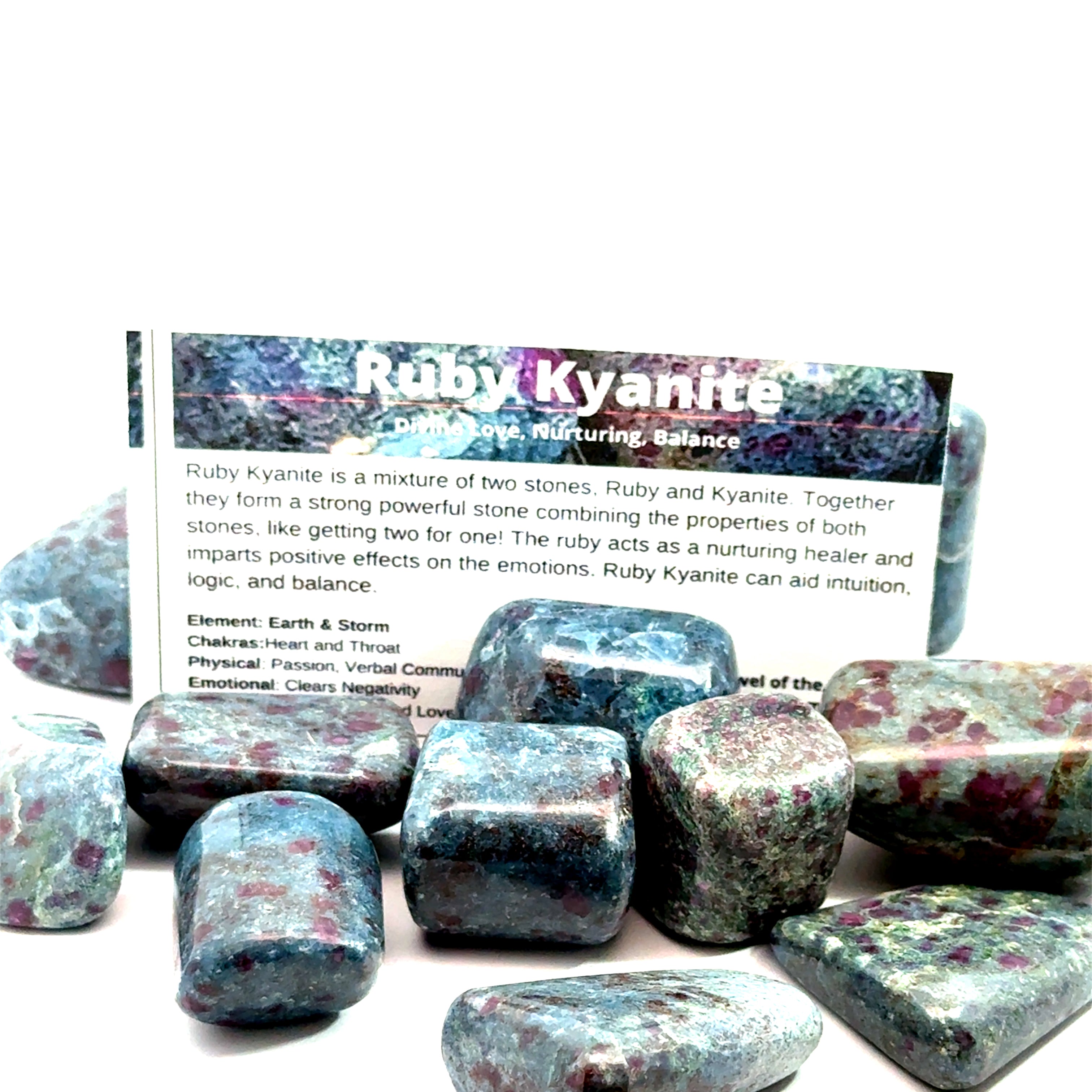 Ruby Kyanite gemstone tumbles