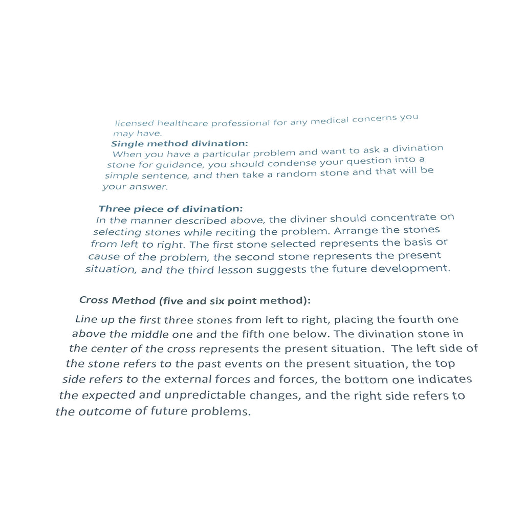 second papers  with insturctions for the gemstone runes on white overview