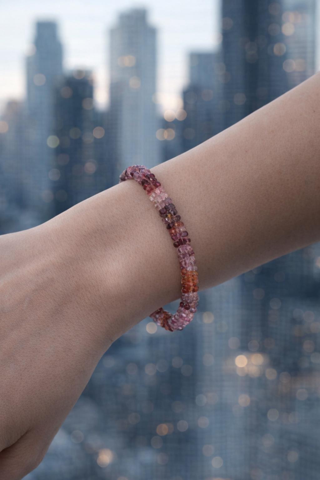 Red Spinel Gemstone Bracelet | Handcrafted Crochet Jewelry | Gold-Filled Toggle | Passion, Joy & Vitality | Hidden Jewel Boston