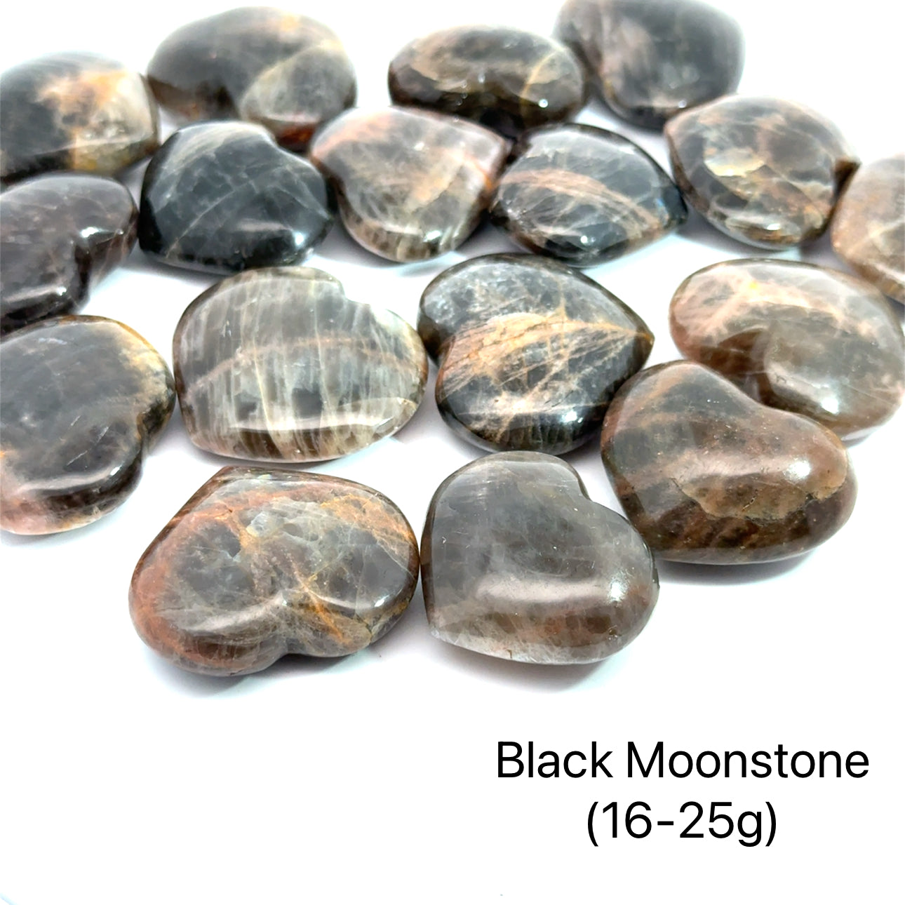 Black Moonstone Gemstone heart carving