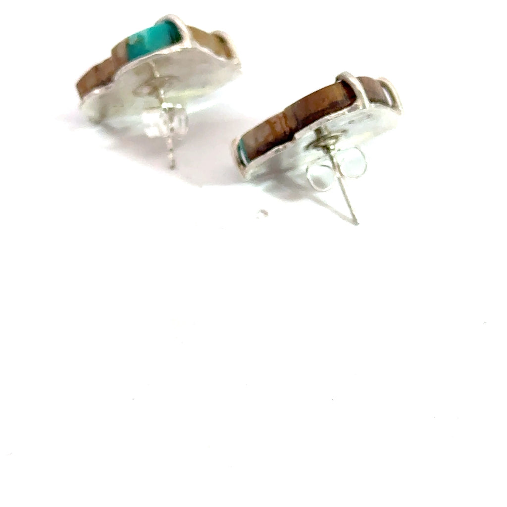 sterling silver — handcrafted by Hidden Jewel Boston on a white background left angle back close up view. 