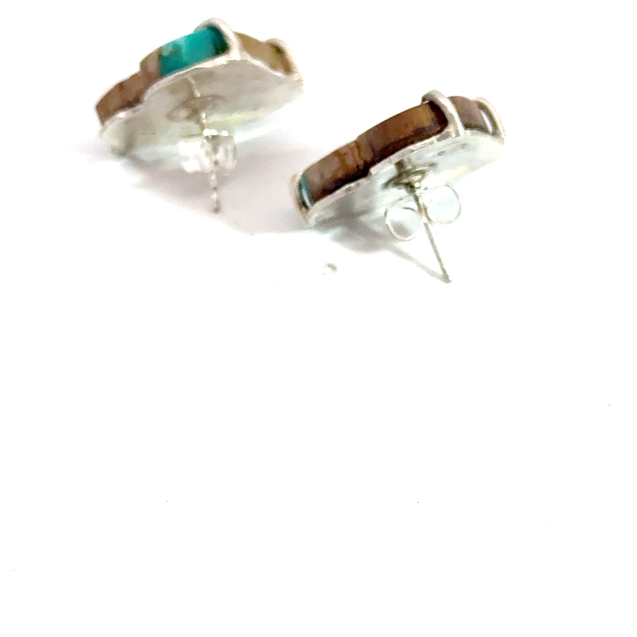 sterling silver — handcrafted by Hidden Jewel Boston on a white background left angle back close up view. 