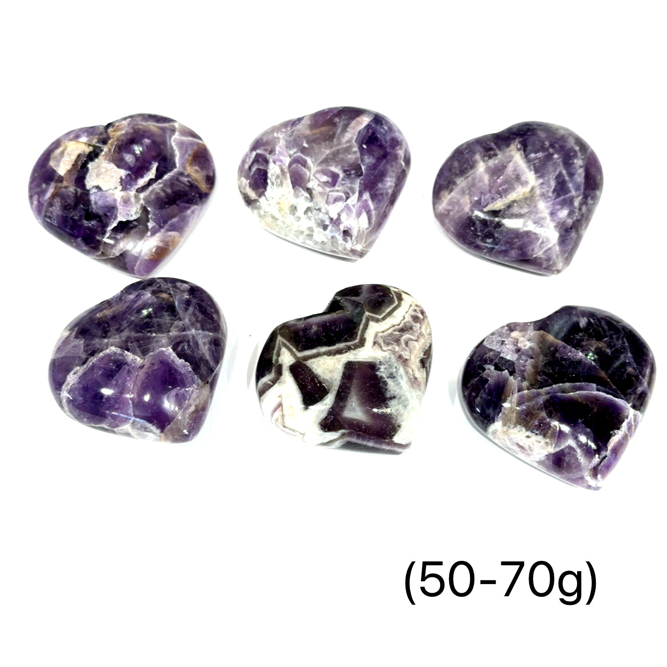 Amethyst Gemstone Carved Hearts from Brazil & Uruguay