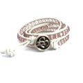 Cape Amethyst Leather Wrap Bracelet, faceted Gemstone Bracelet