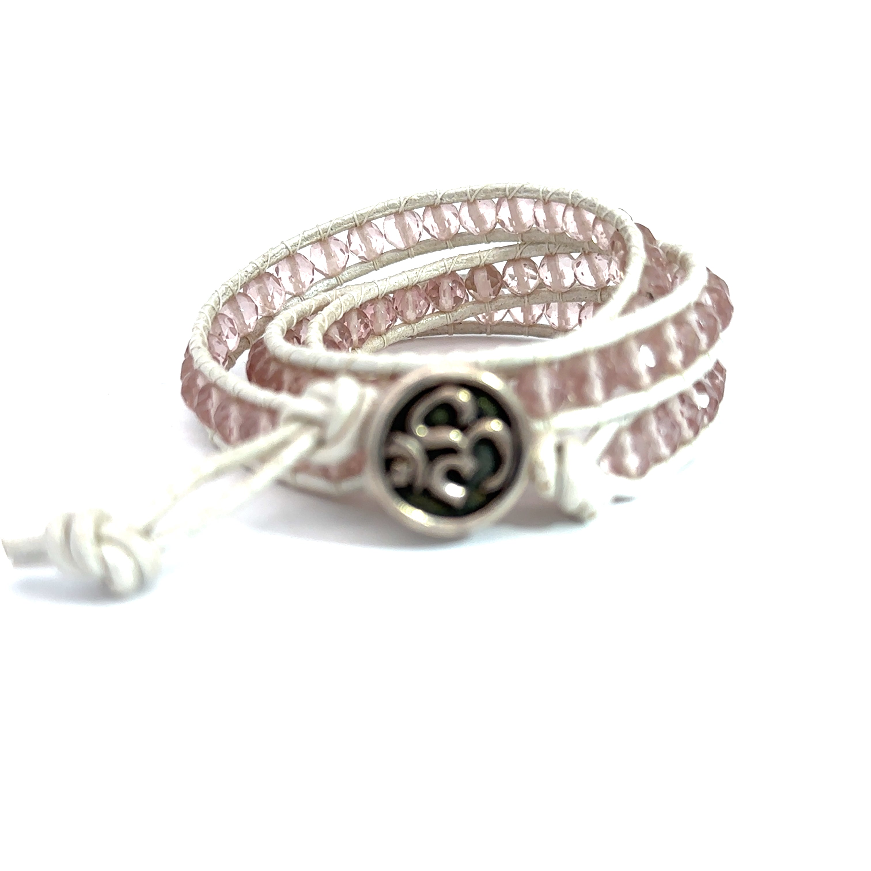 Cape Amethyst Leather Wrap Bracelet, faceted Gemstone Bracelet