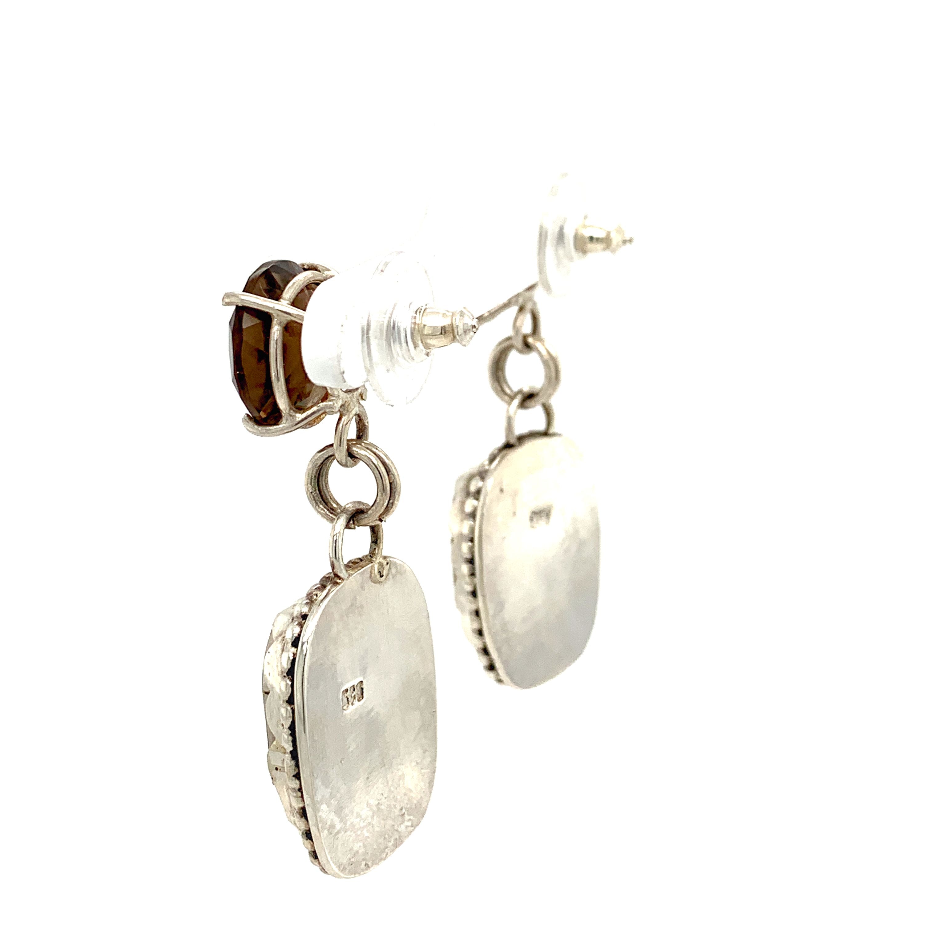Sterling Silver Steampunk Watch Component bezel Set Post Earrings