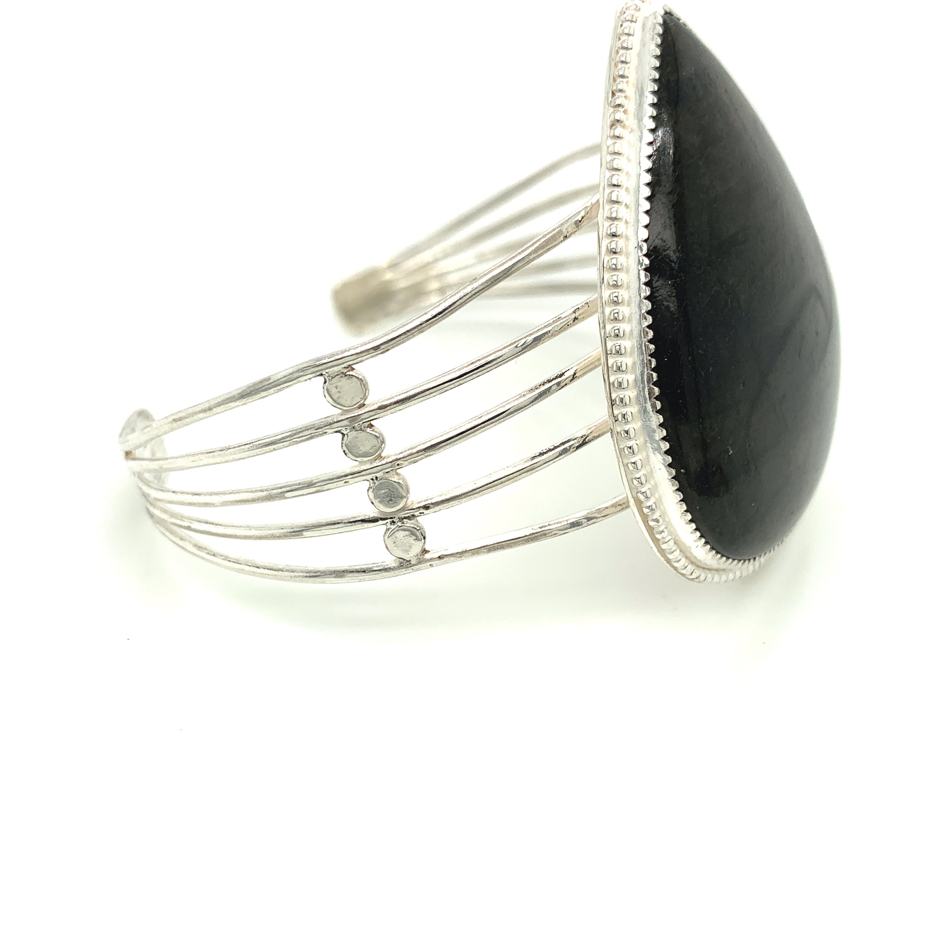 Labradorite gemstone Bangle , Sterling Silver bangle, size 7, Healing Stone jewelry