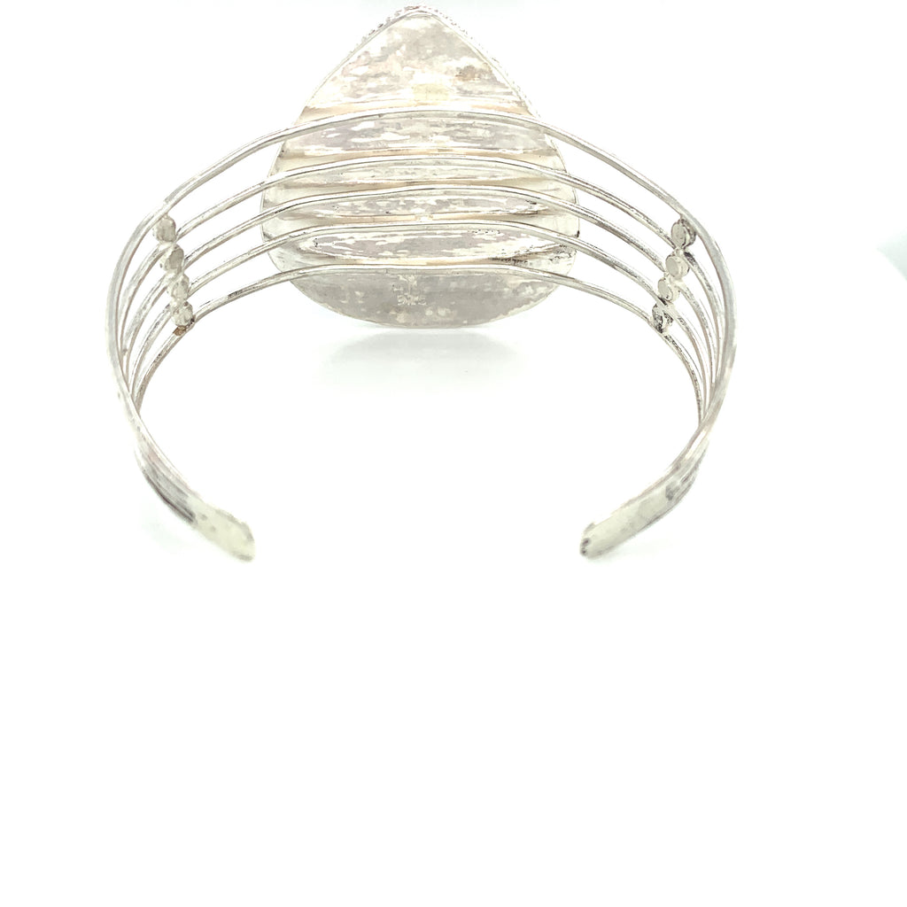 Labradorite gemstone Bangle , Sterling Silver bangle, size 7, Healing Stone jewelry