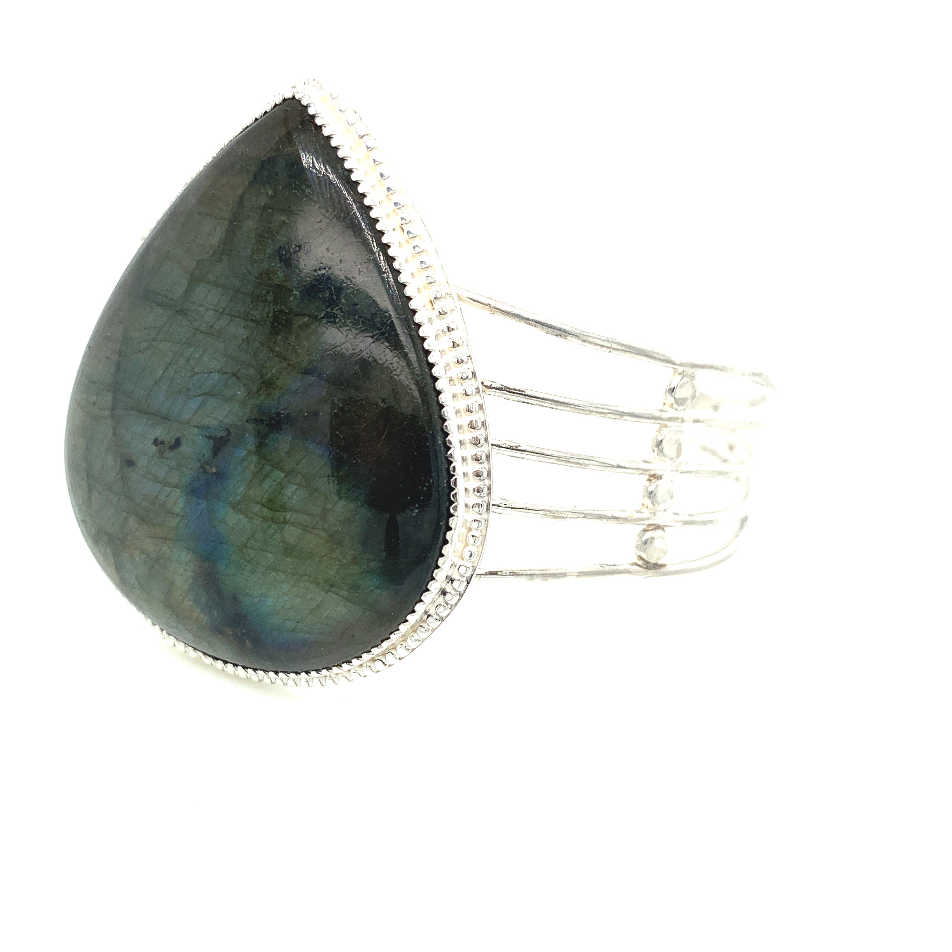 Labradorite gemstone Bangle , Sterling Silver bangle, size 7, Healing Stone jewelry