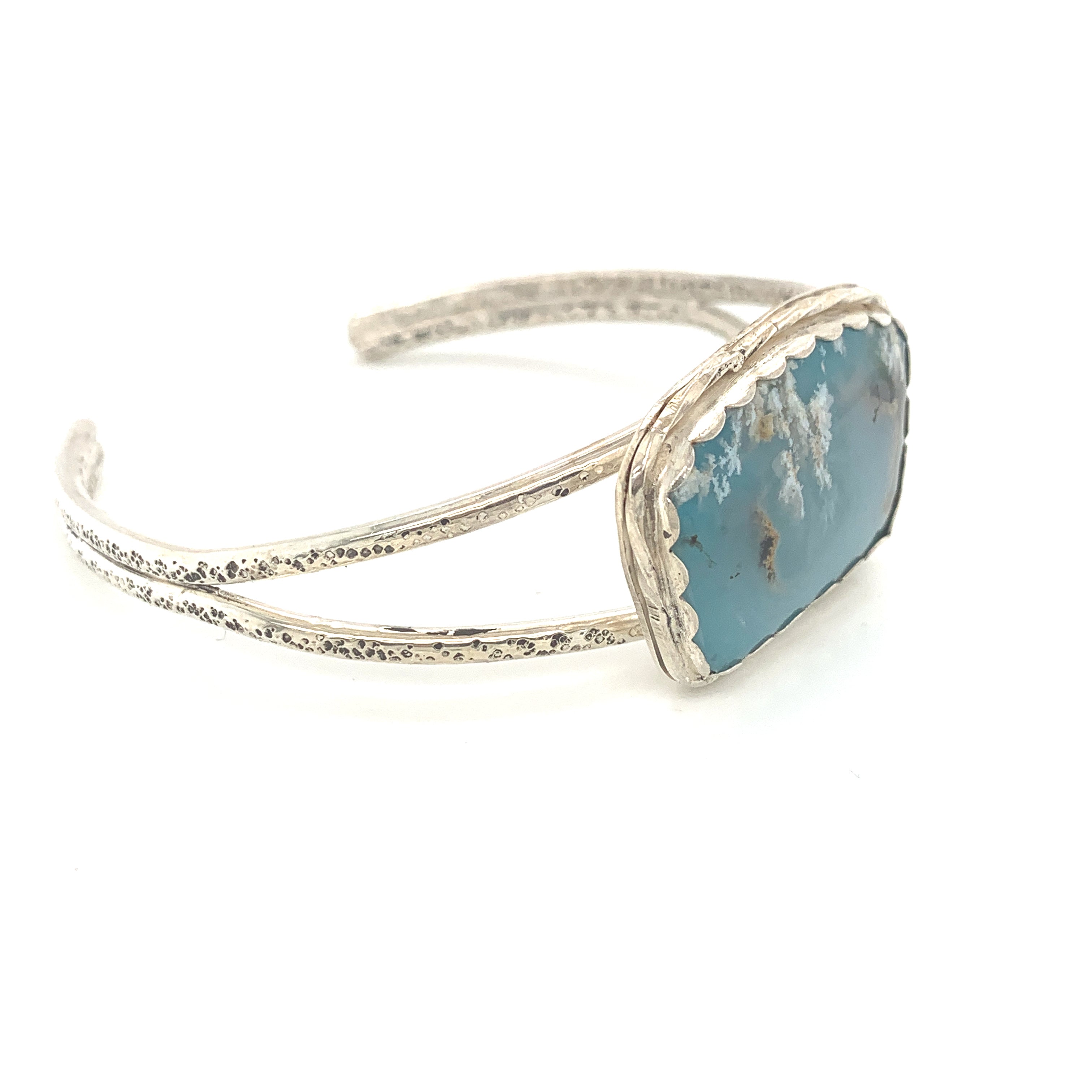 Plume Agate Sterling Silver bangle, Plume Agate Jewelry, Sz 7.25''