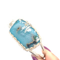 Plume Agate Sterling Silver bangle, Plume Agate Jewelry, Sz 7.25''