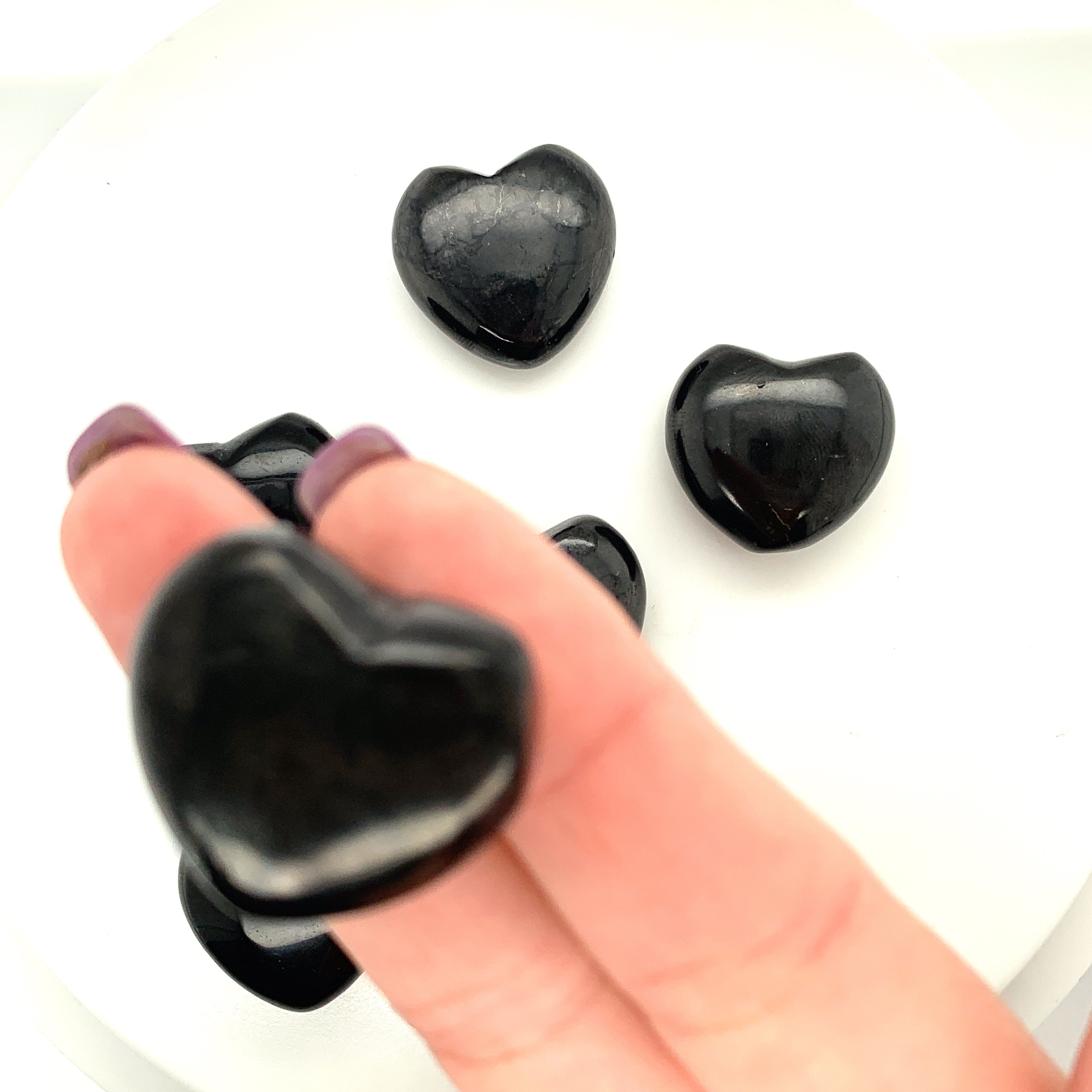 Shungite gemstone hearts