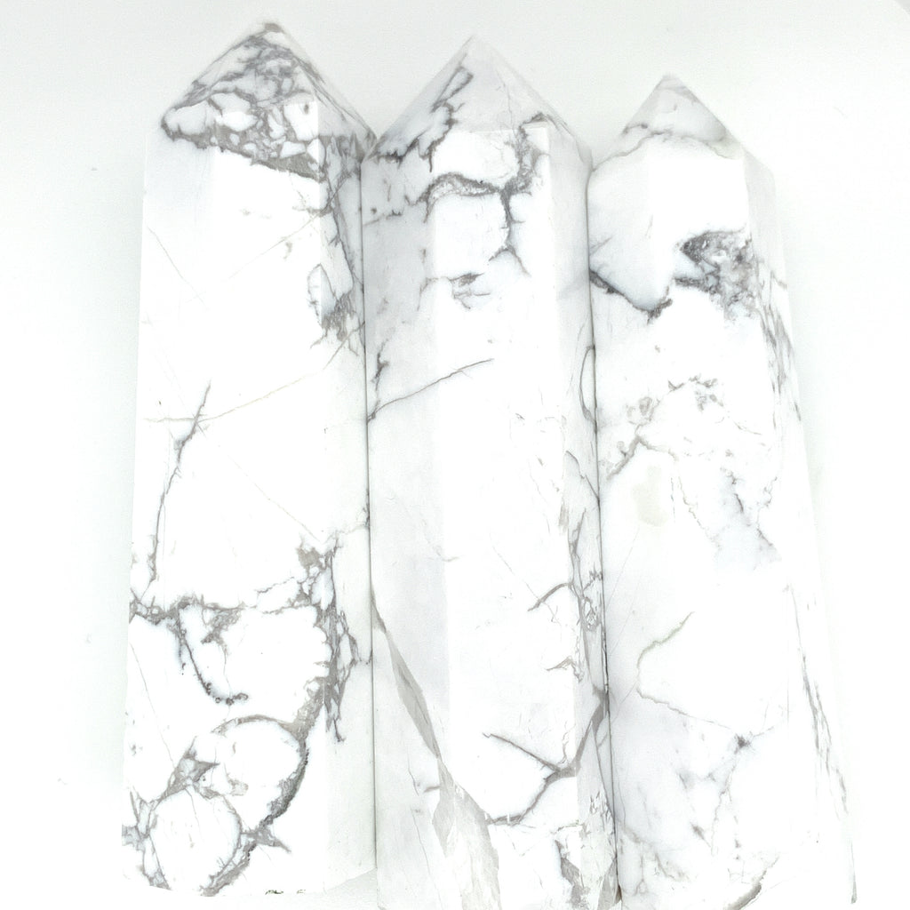 Howlite gemstone tower