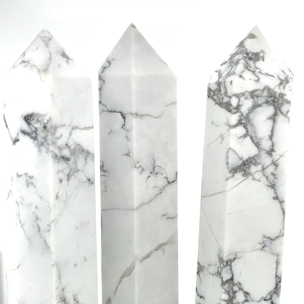 Howlite gemstone tower