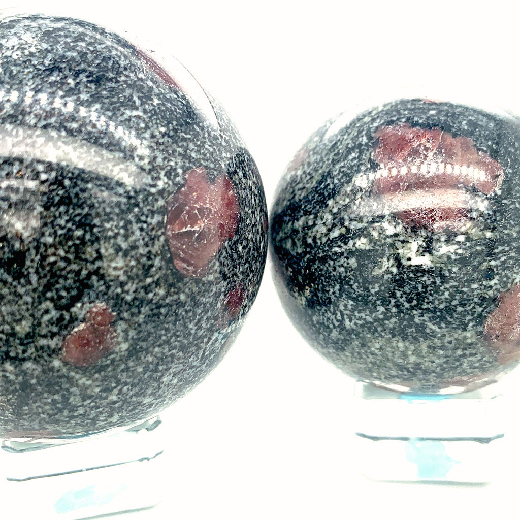 Red Spinel in Matrix Gemstone Sphere