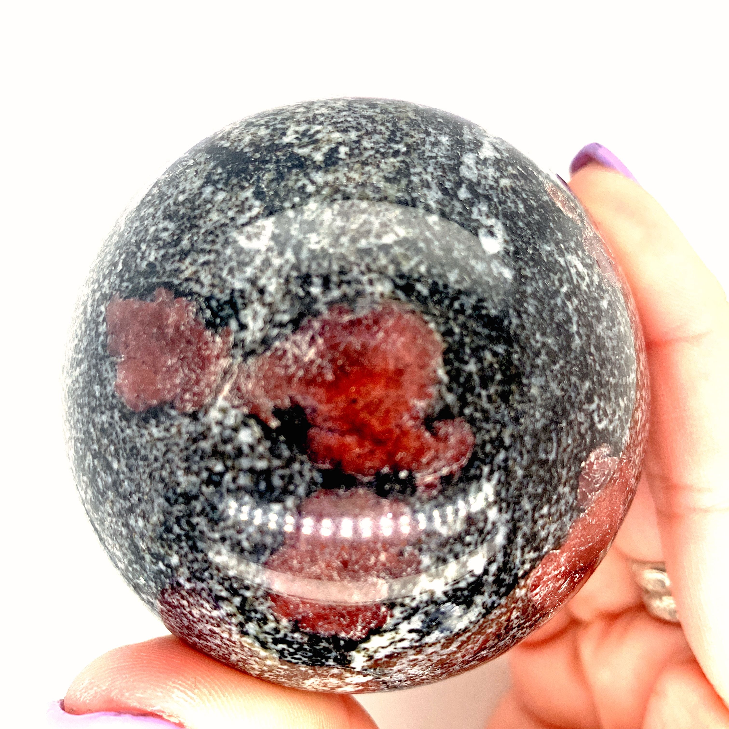 Red Spinel in Matrix Gemstone Sphere