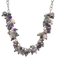 Semi Precious Gemstone Chain Necklace, Sterling Silver Oxidized chain necklace