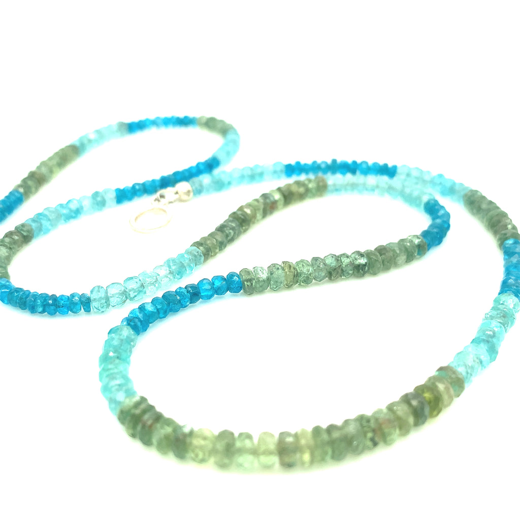 Genuine Blue Fluorite sterling silver necklace, blue and Sterling Silver Necklace