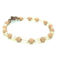 Rose Gold Star Dust, Citrine and Copper toggle gemstone bracelet, size 6.25''