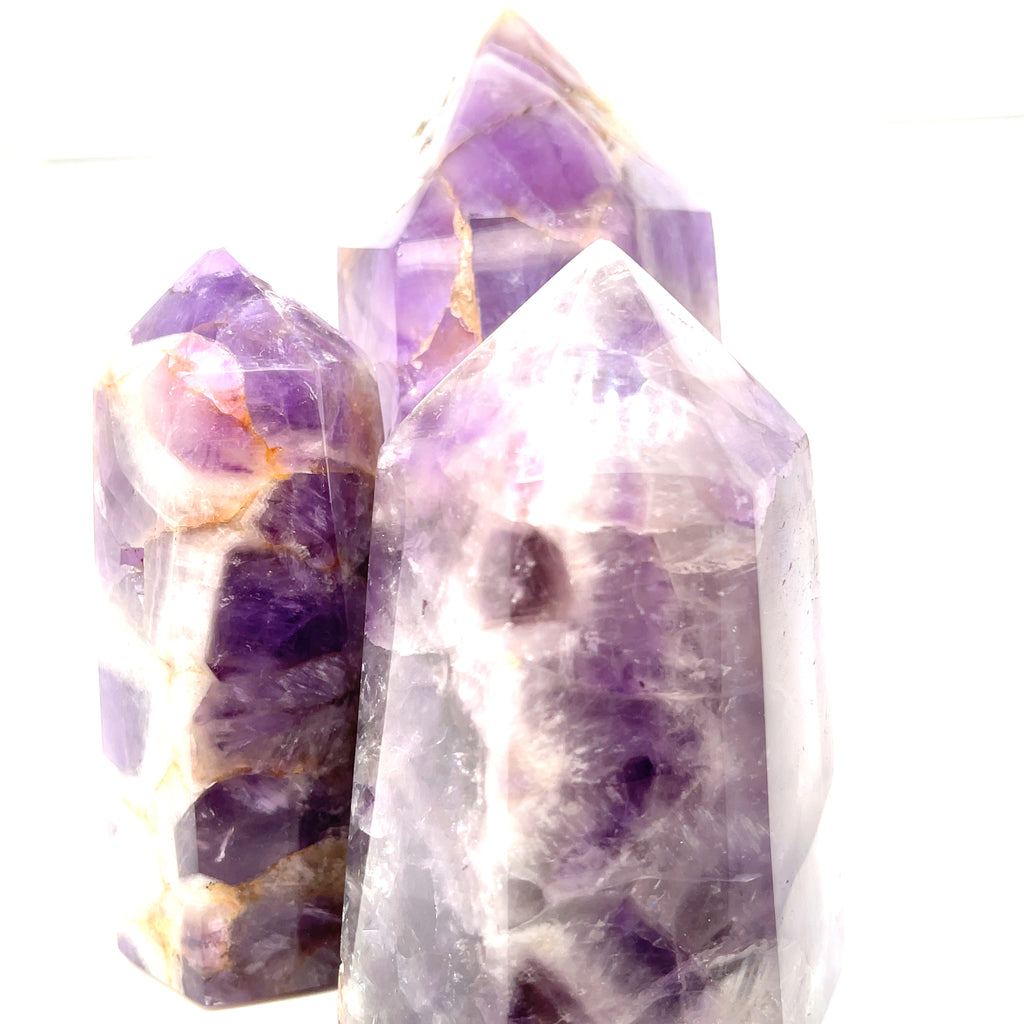 Chevron Amethyst Gemstone Tower