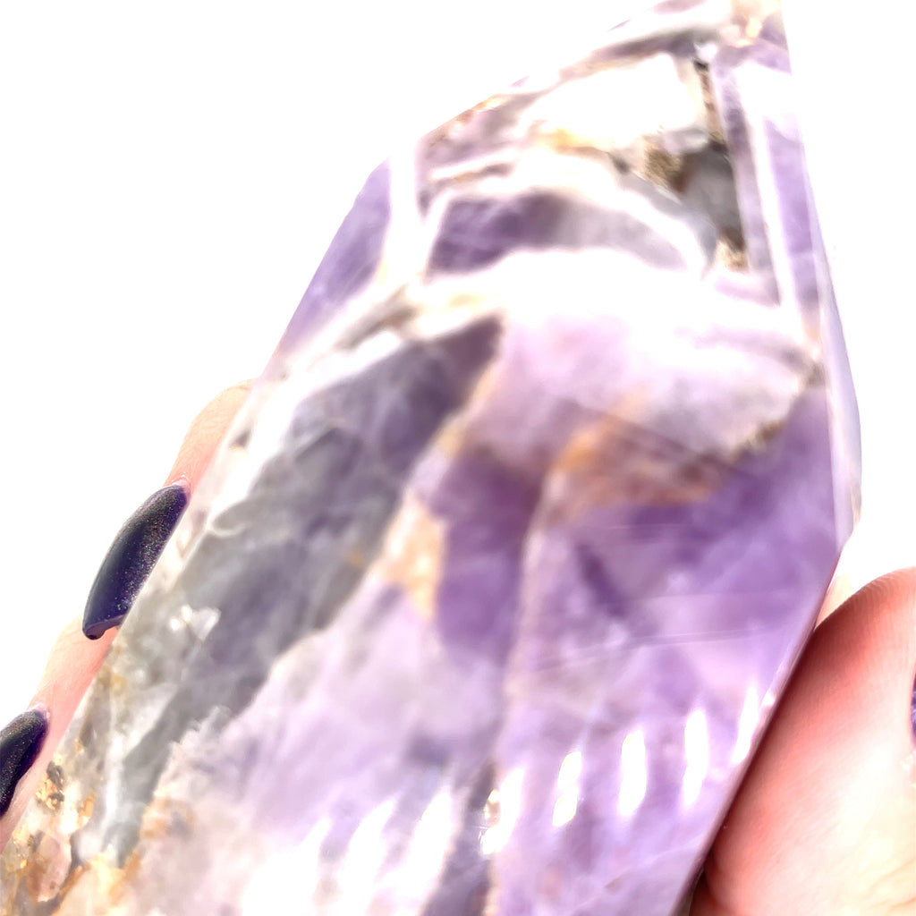 Chevron Amethyst Gemstone Tower