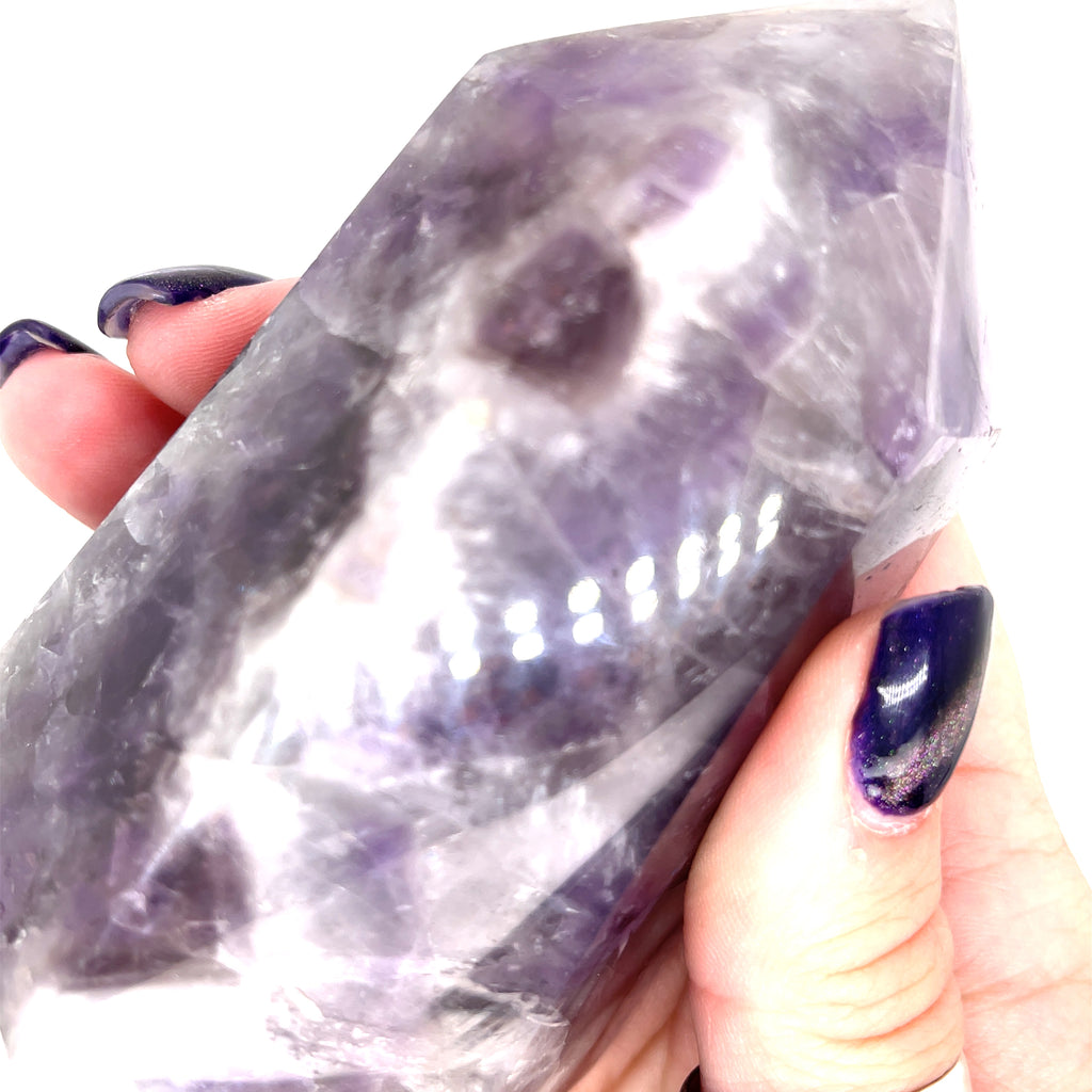 Chevron Amethyst Gemstone Tower