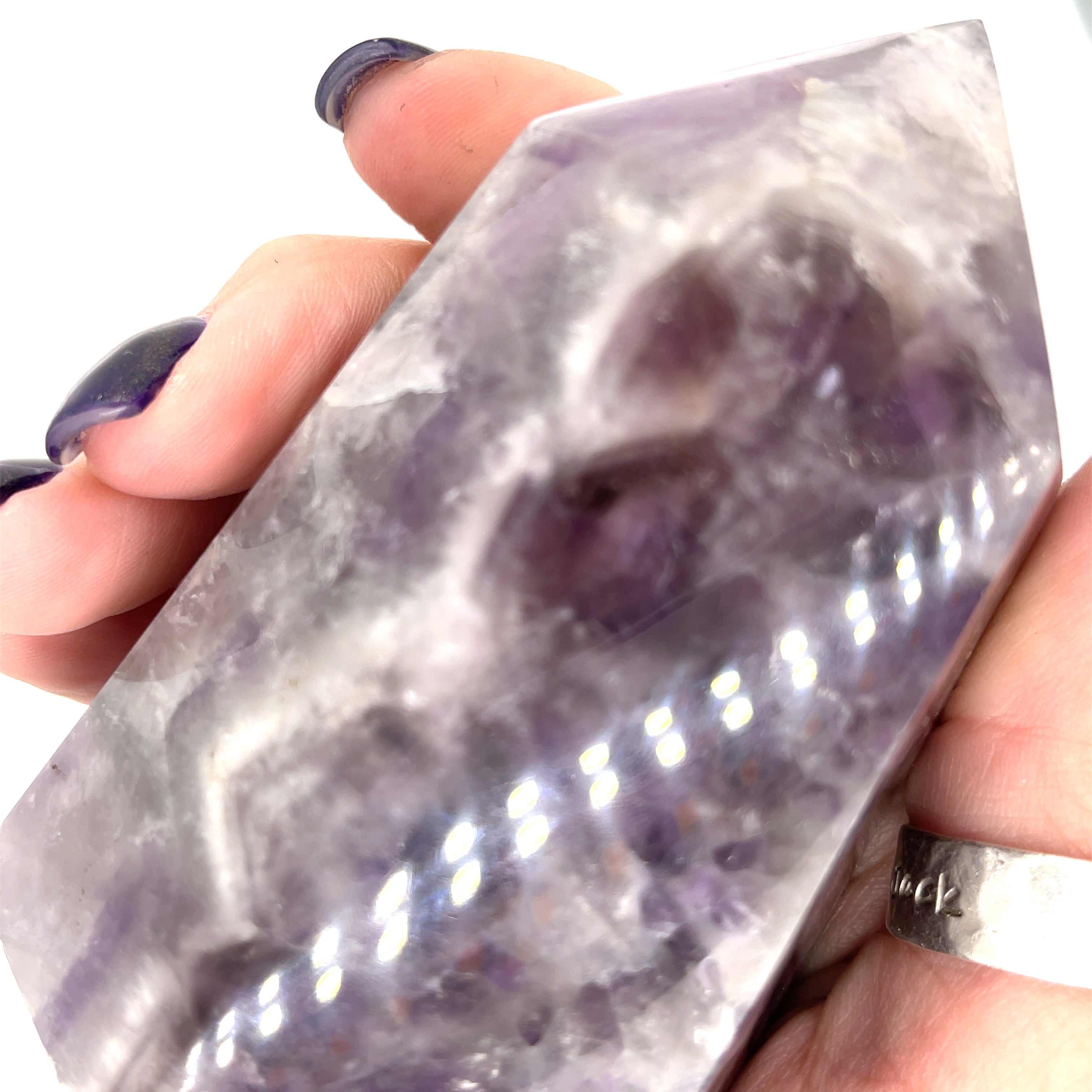 Chevron Amethyst Gemstone Tower