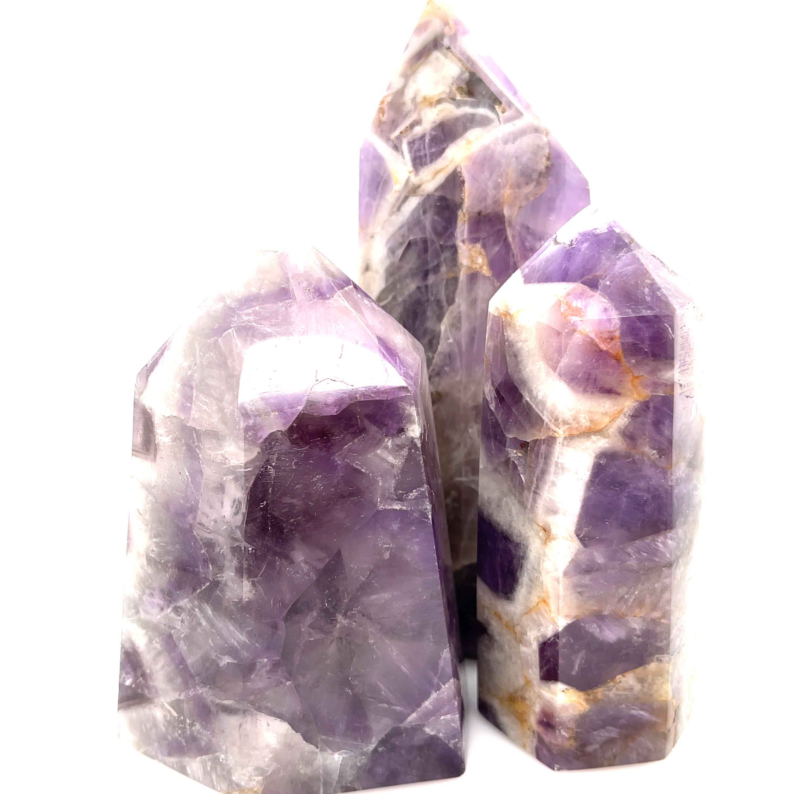 Chevron Amethyst Gemstone Tower