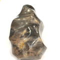 Black Moonstone Gemstone Flame Carving
