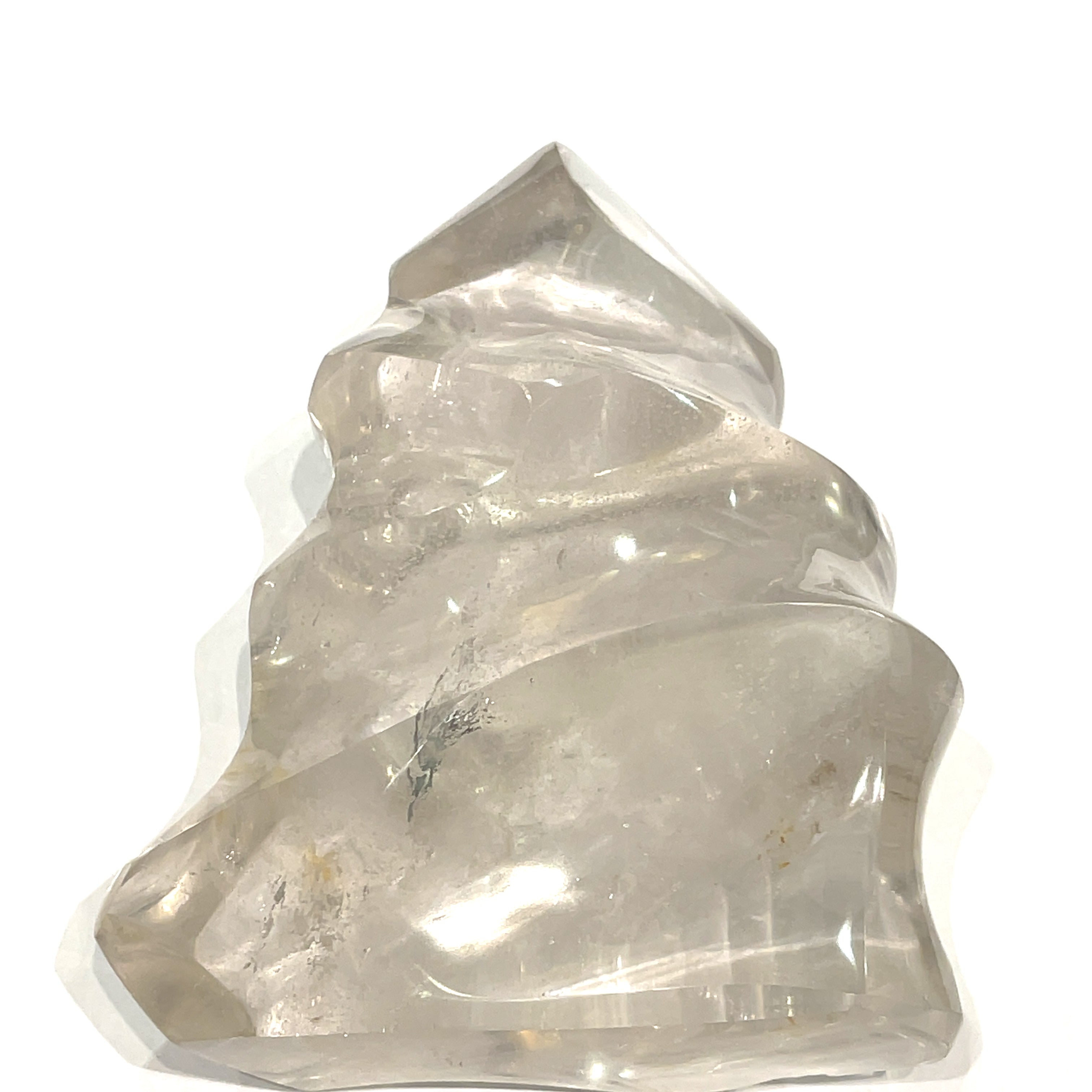 Clear Quartz Gemstone Flame carvings