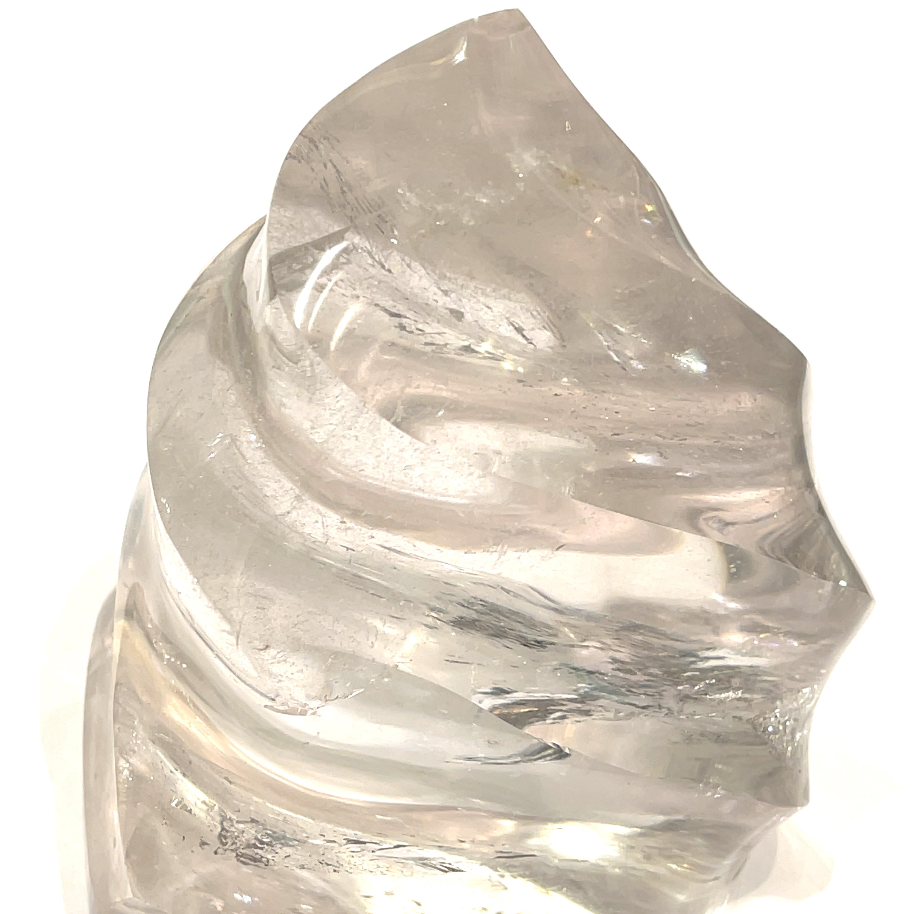 Clear Quartz Gemstone Flame carvings