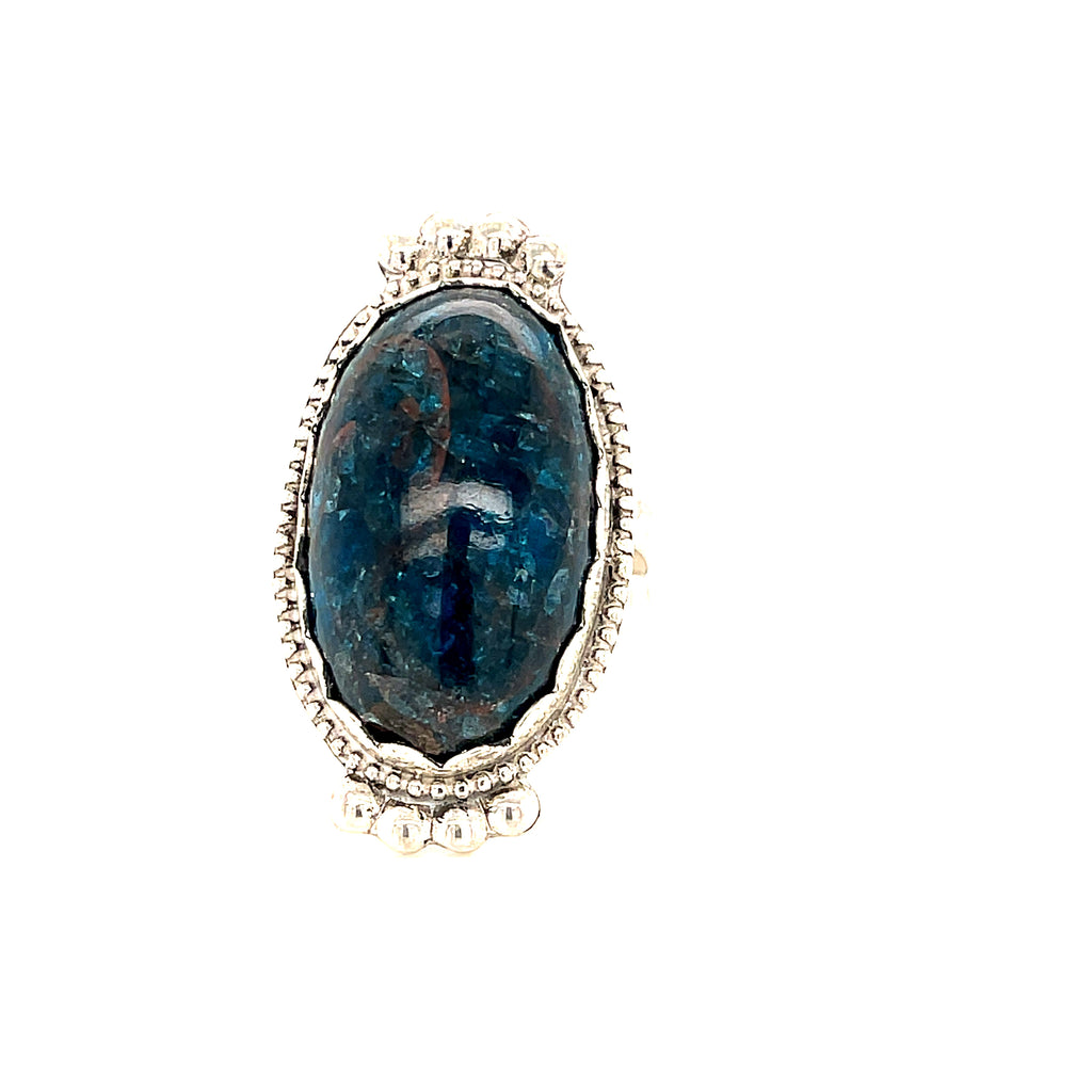 Blue Apatite Gemstone ring,  Sterling Silver ring, size 8, ring  Jewelry