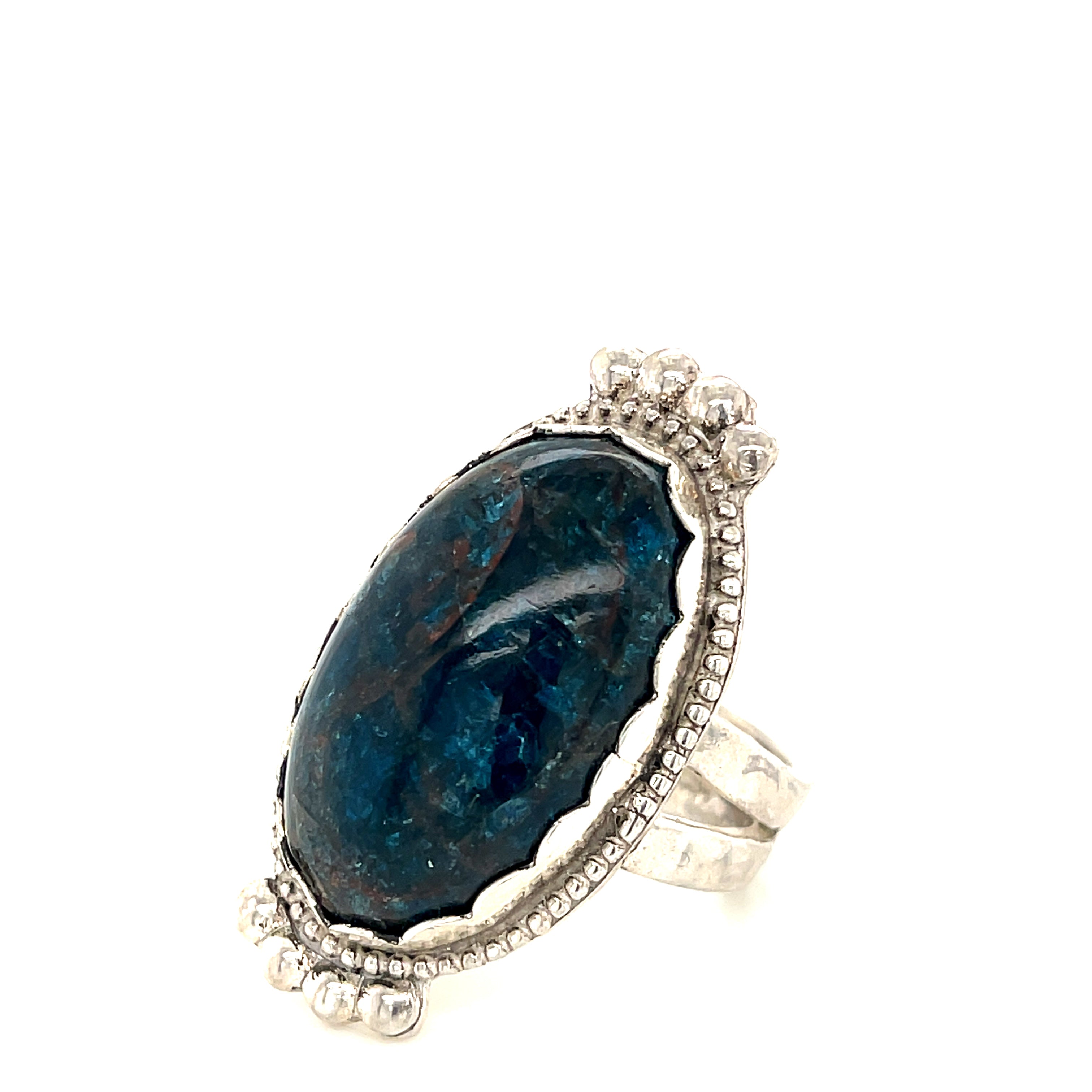 Blue Apatite Gemstone ring,  Sterling Silver ring, size 8, ring  Jewelry
