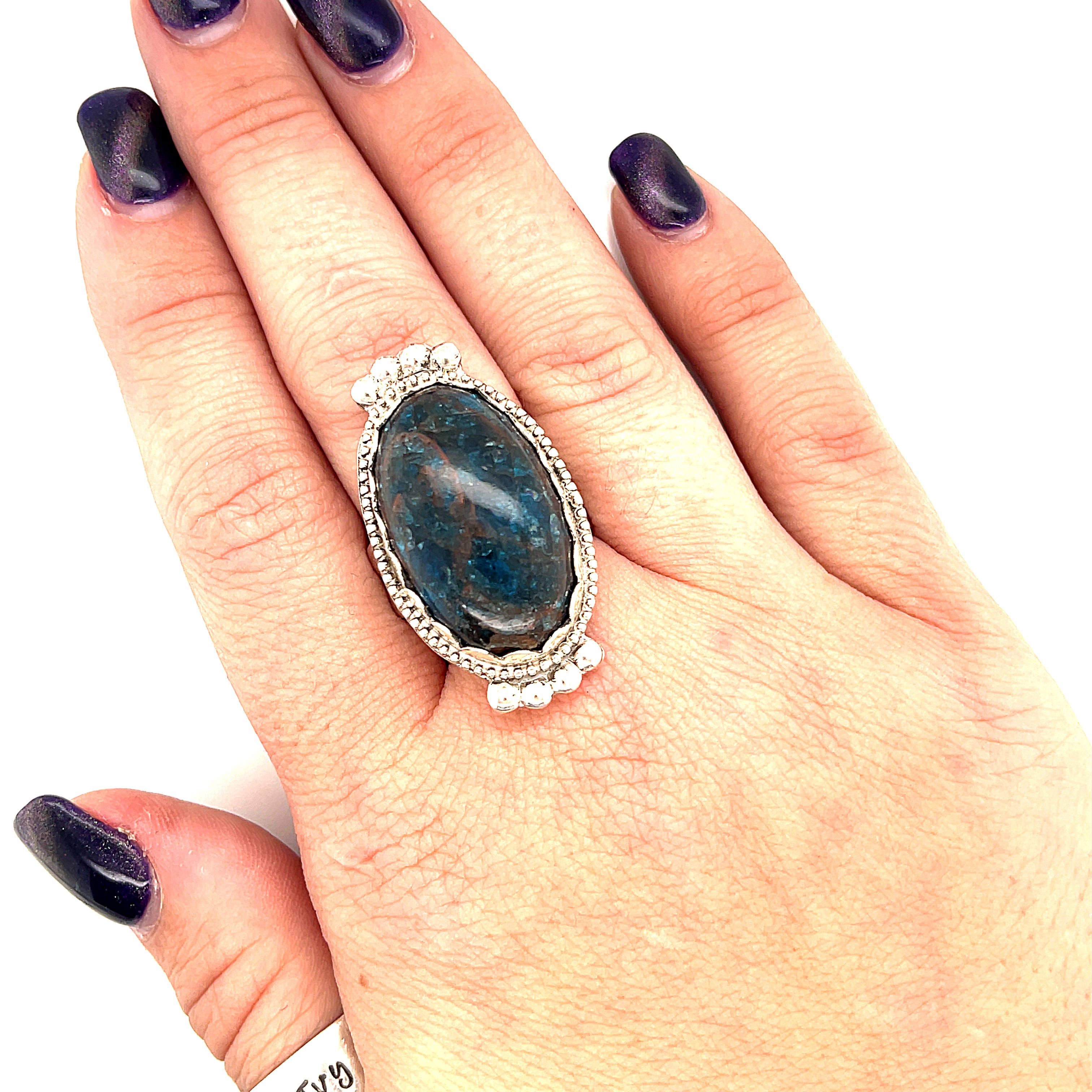 Blue Apatite Gemstone ring,  Sterling Silver ring, size 8, ring  Jewelry